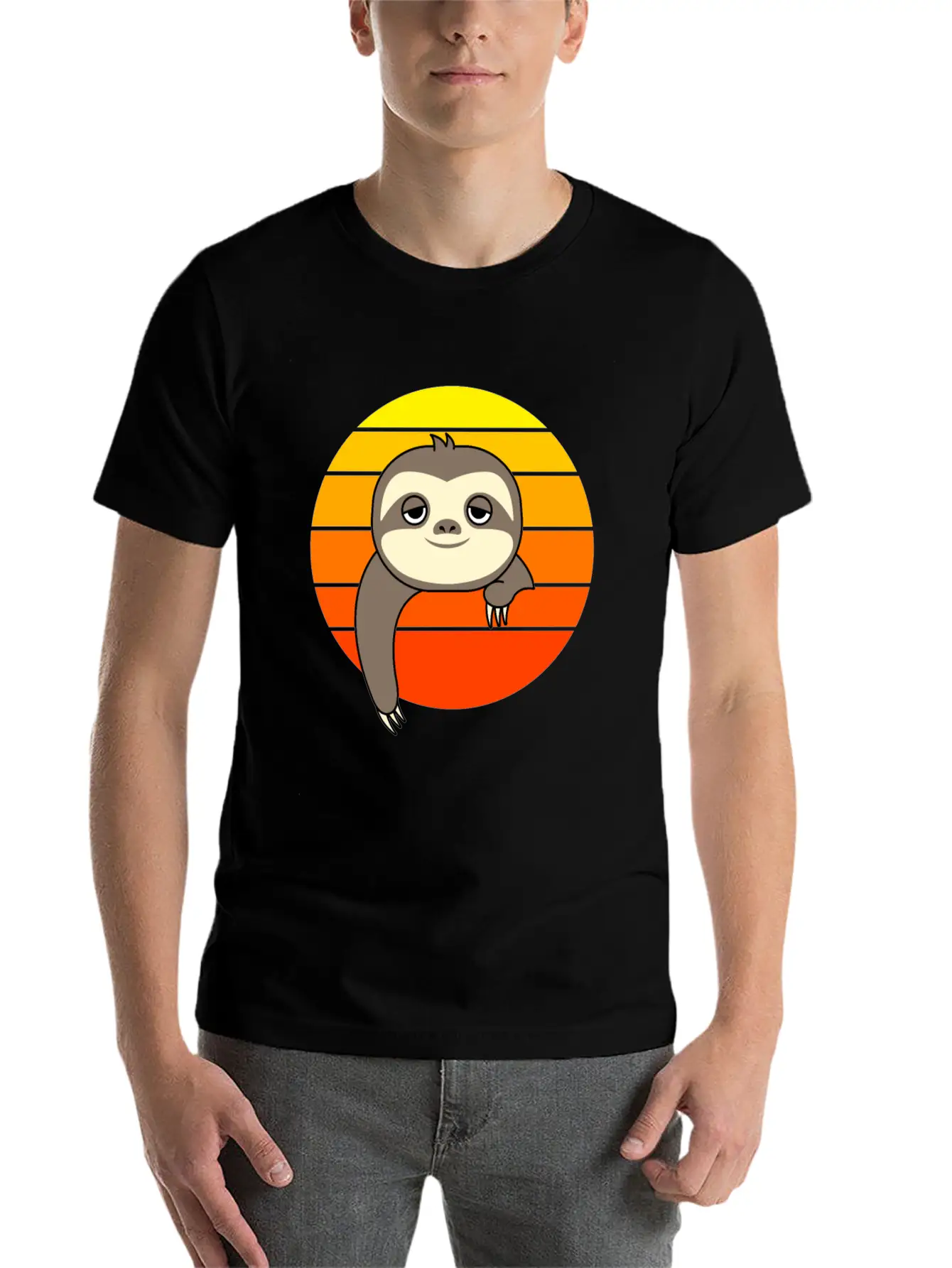 Sloth Sunset Casual Graphic T-Shirt – Simple And Comfortable Daily Wear