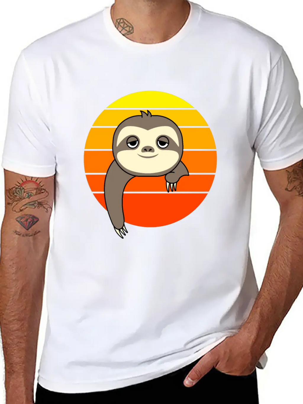 Sloth Sunset Casual Graphic T-Shirt – Simple And Comfortable Daily Wear
