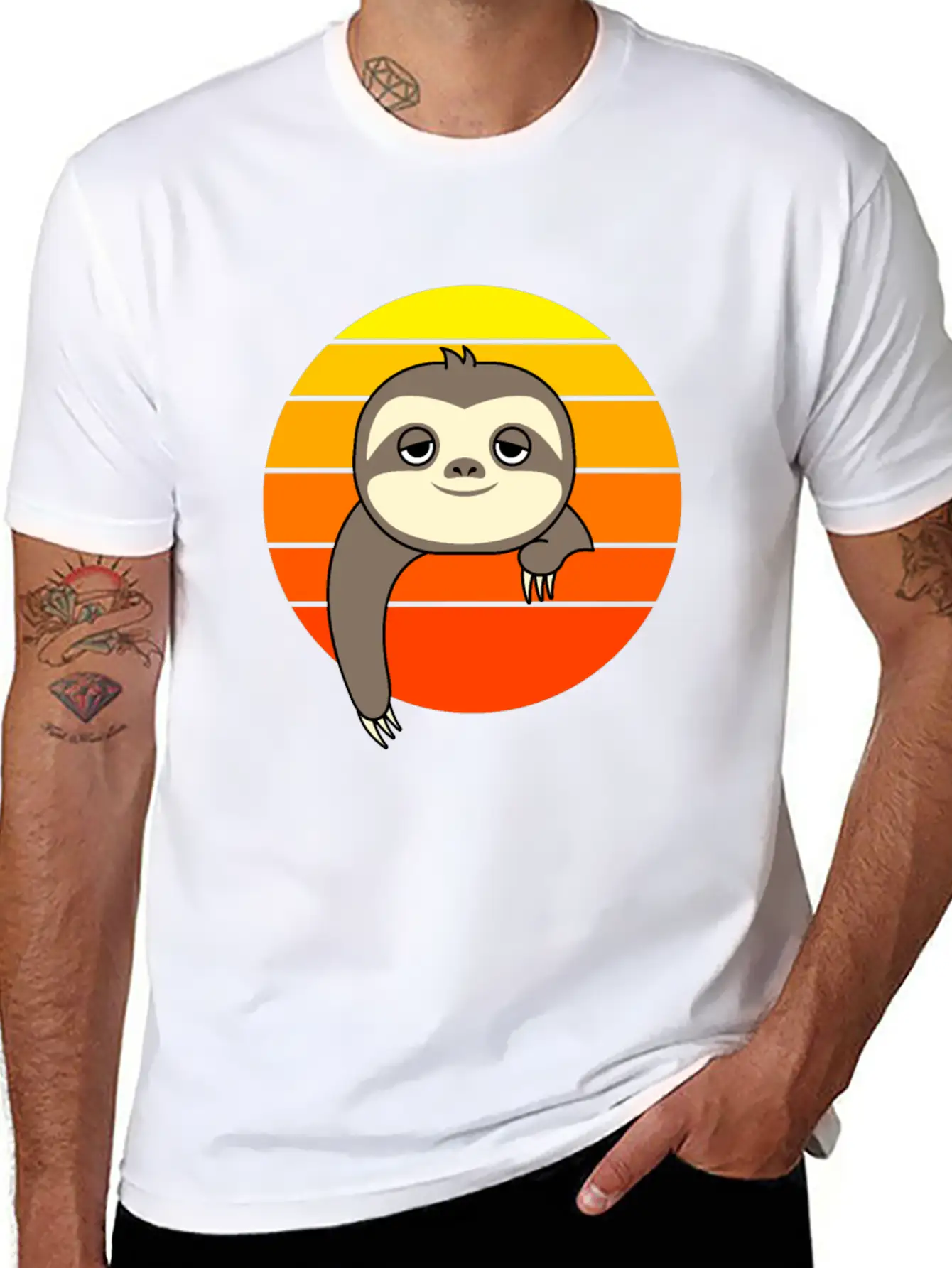 Sloth Sunset Casual Graphic T-Shirt – Simple And Comfortable Daily Wear