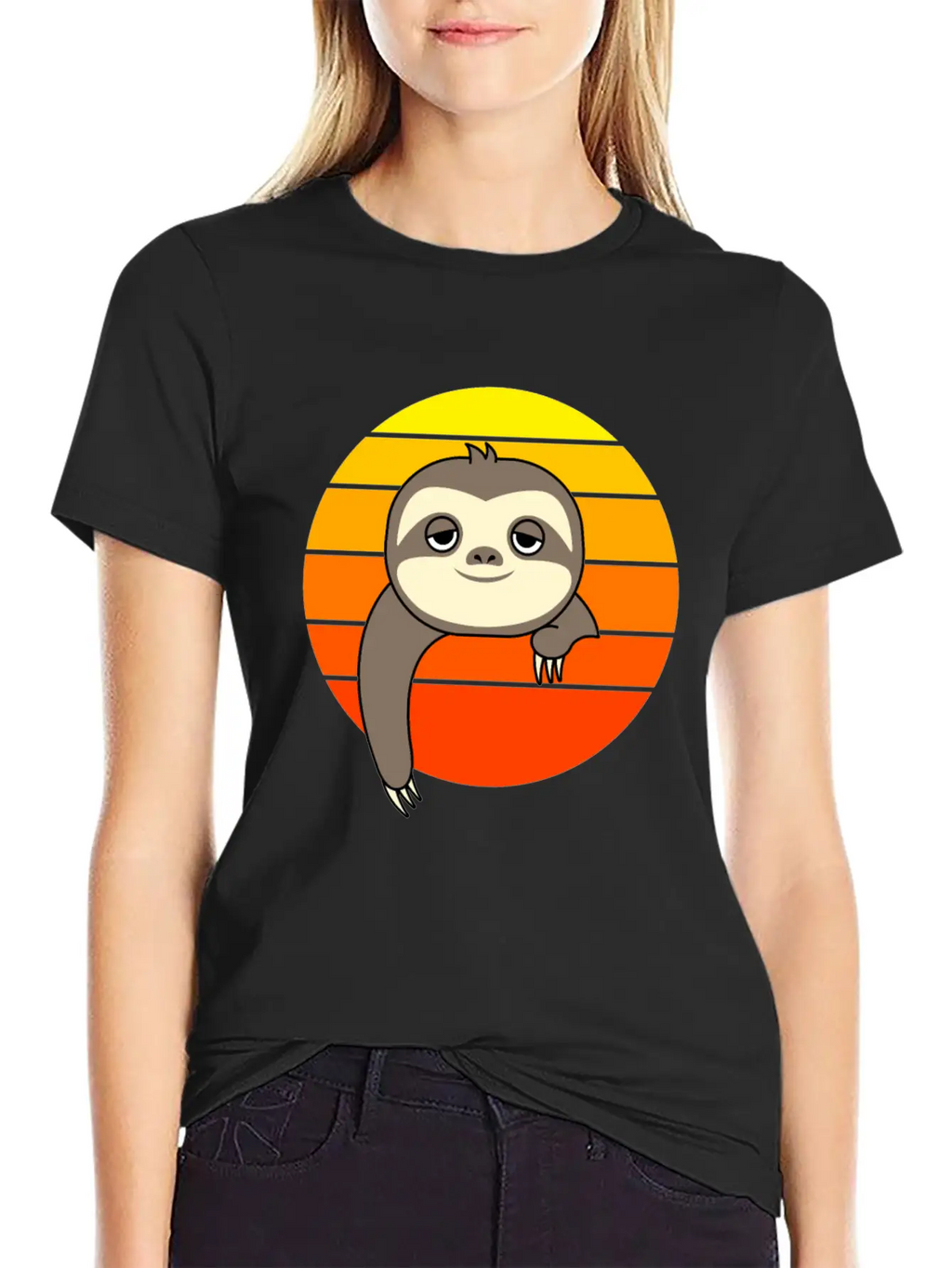 Sloth Sunset Casual Graphic T-Shirt – Simple And Comfortable Daily Wear