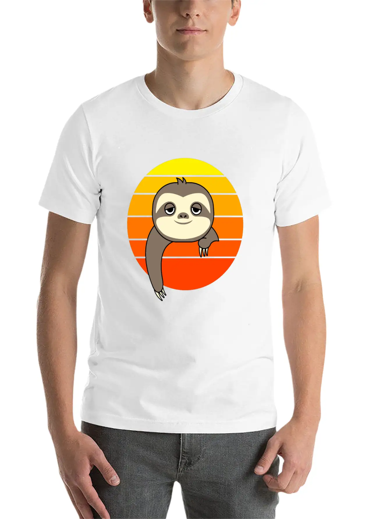 Sloth Sunset Casual Graphic T-Shirt – Simple And Comfortable Daily Wear
