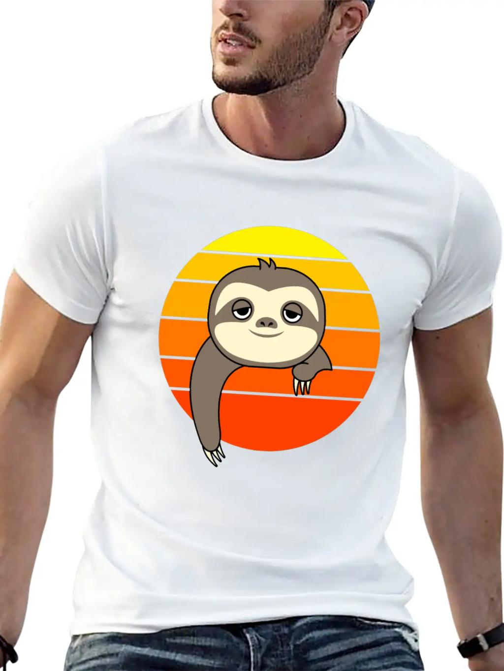 Sloth Sunset Casual Graphic T-Shirt – Simple And Comfortable Daily Wear