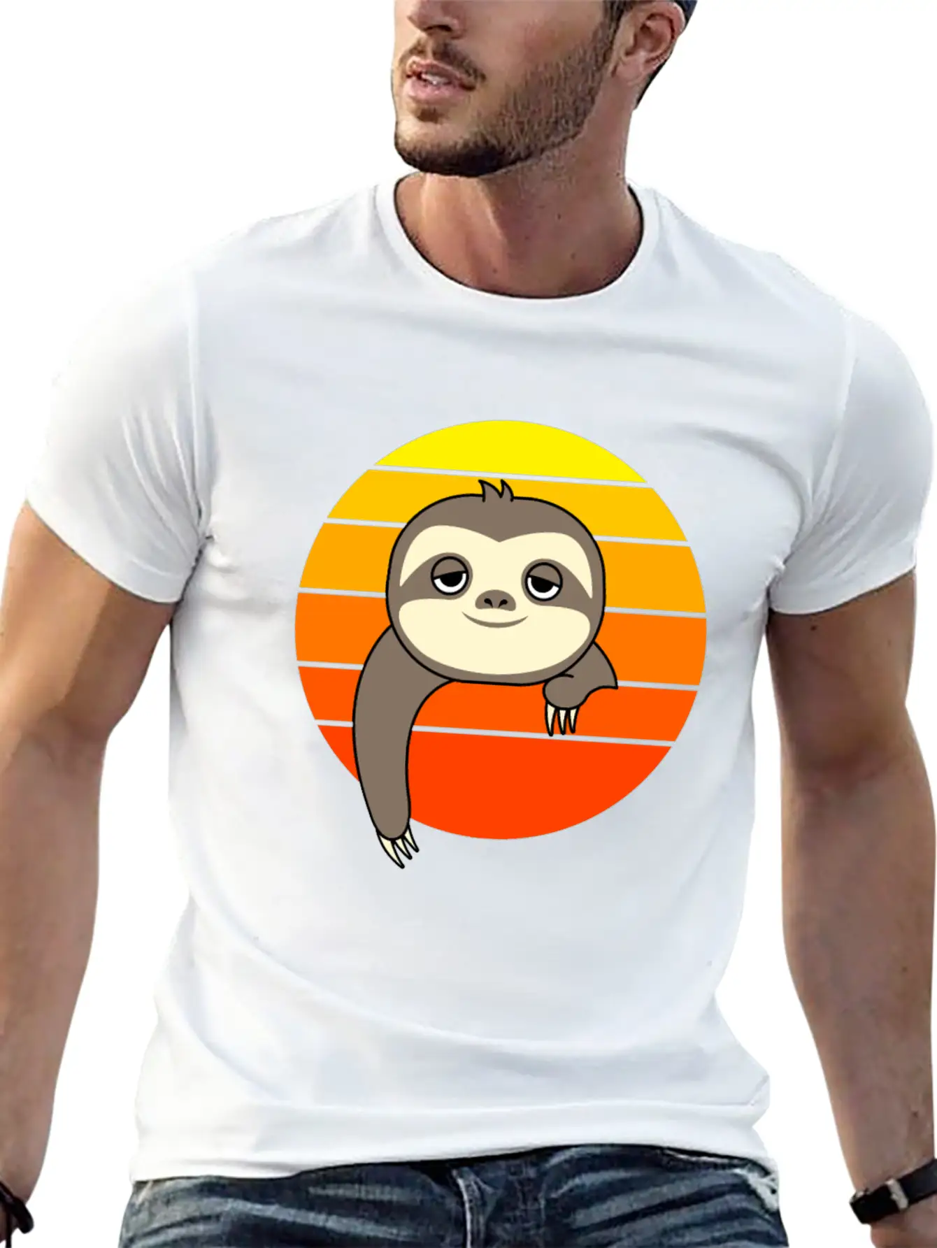 Sloth Sunset Casual Graphic T-Shirt – Simple And Comfortable Daily Wear