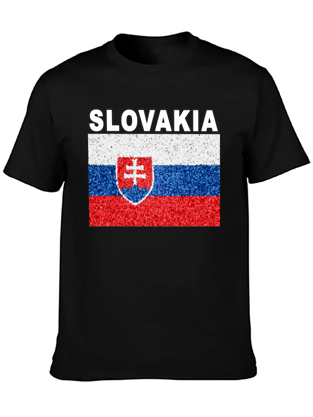 Slovakia Flag Stained Glass Effect Deluxe Unisex Short Sleeve Soft Cotton T-Shirt – Casual Everyday Wear
