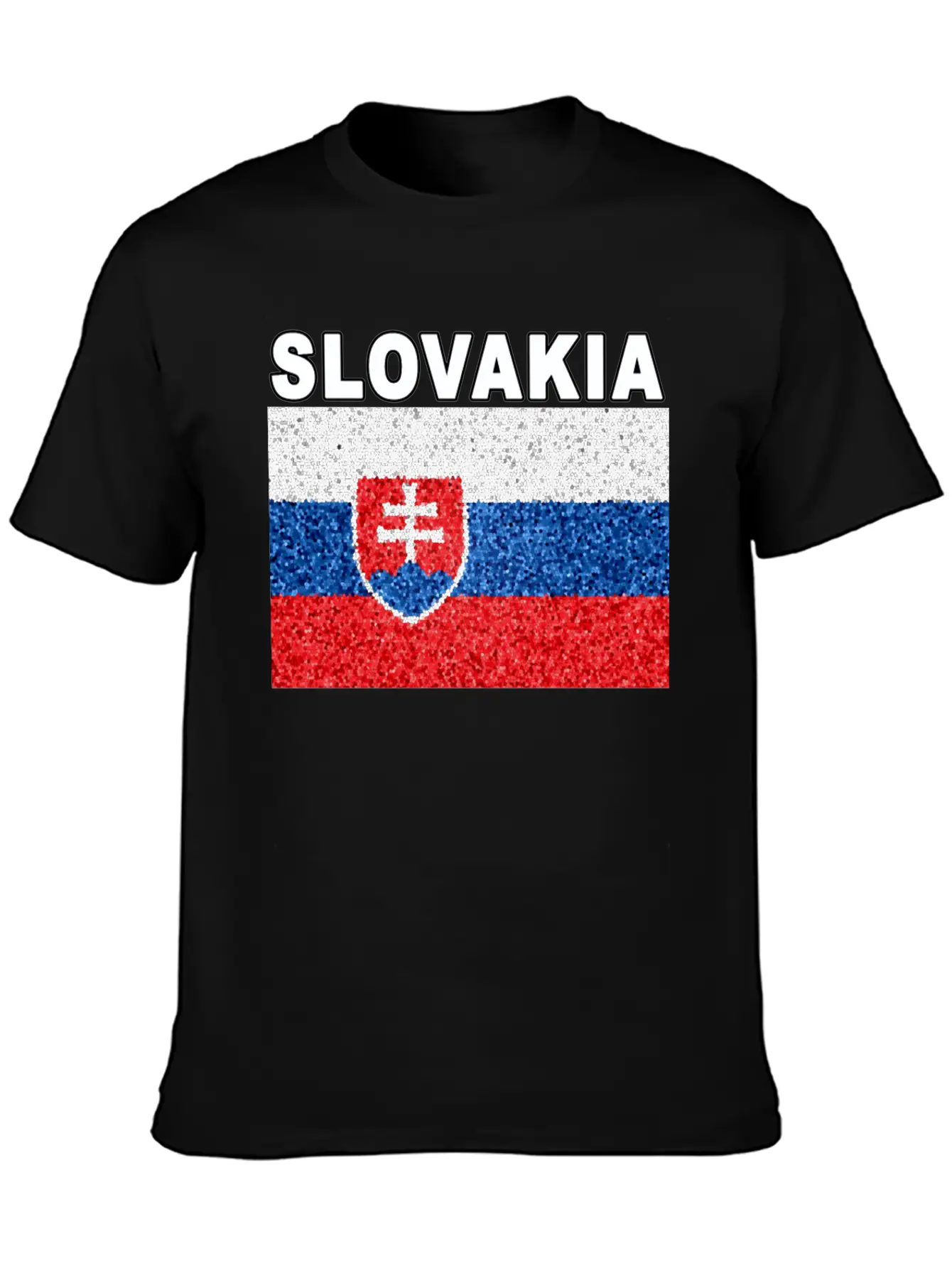 Slovakia Flag Stained Glass Effect Deluxe Unisex Short Sleeve Soft Cotton T-Shirt – Casual Everyday Wear
