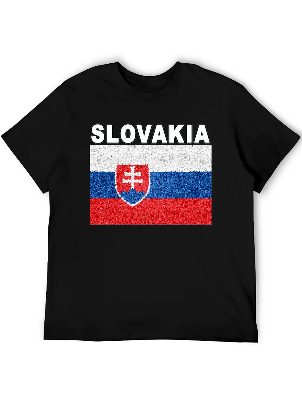 Slovakia Flag Stained Glass Effect Deluxe Unisex Short Sleeve Soft Cotton T-Shirt – Casual Everyday Wear