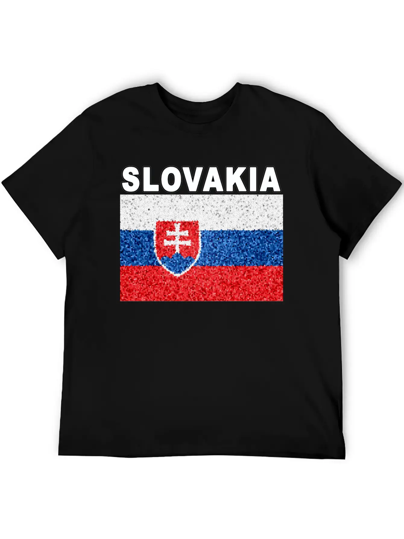 Slovakia Flag Stained Glass Effect Deluxe Unisex Short Sleeve Soft Cotton T-Shirt – Casual Everyday Wear