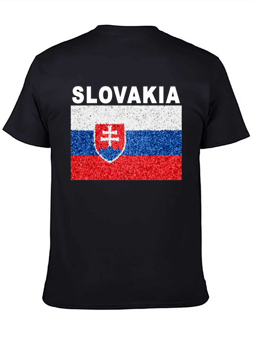 Slovakia Flag Stained Glass Effect Deluxe Unisex Short Sleeve Soft Cotton T-Shirt – Casual Everyday Wear