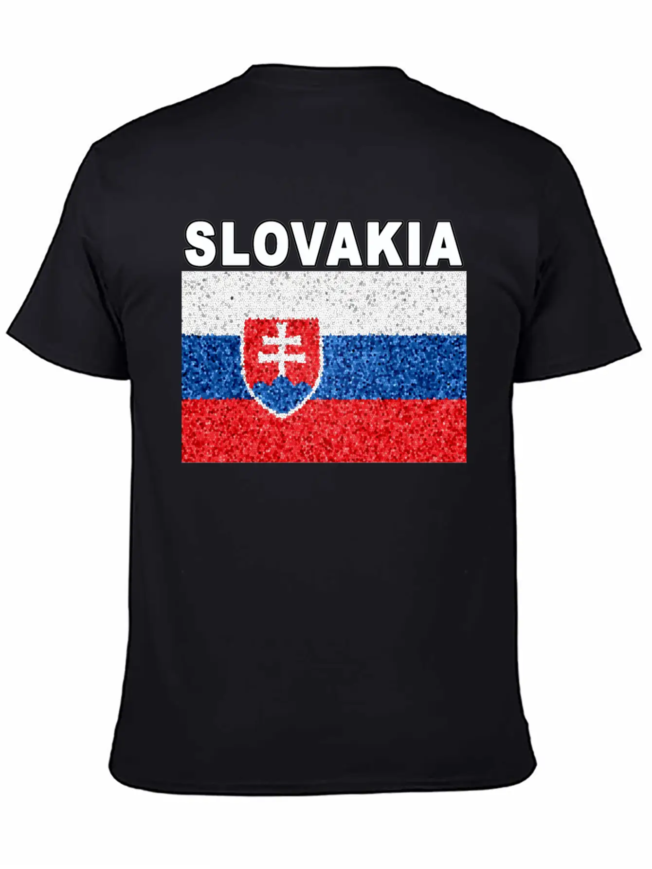Slovakia Flag Stained Glass Effect Deluxe Unisex Short Sleeve Soft Cotton T-Shirt – Casual Everyday Wear