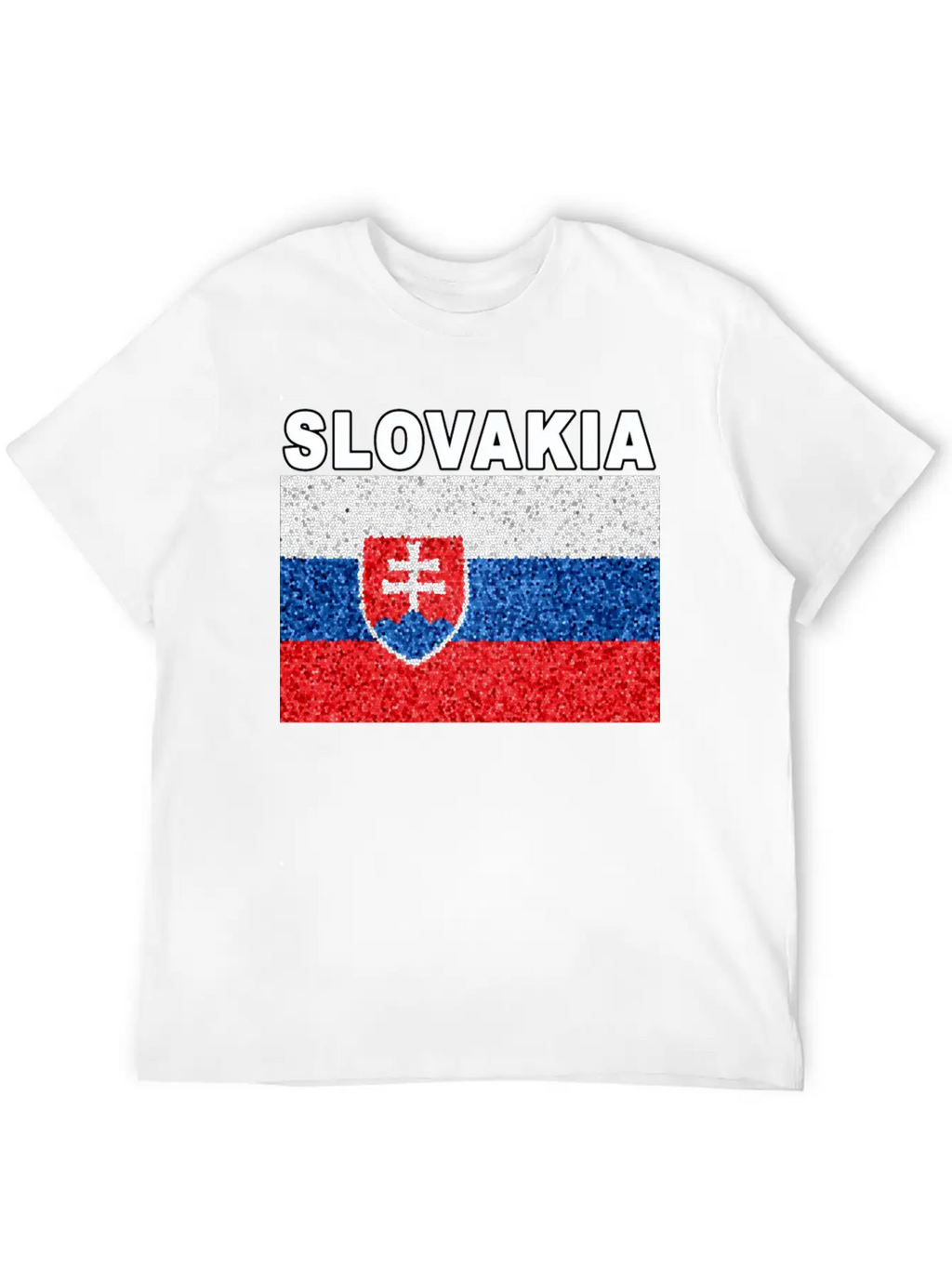 Slovakia Flag Stained Glass Effect Deluxe Unisex Short Sleeve Soft Cotton T-Shirt – Casual Everyday Wear