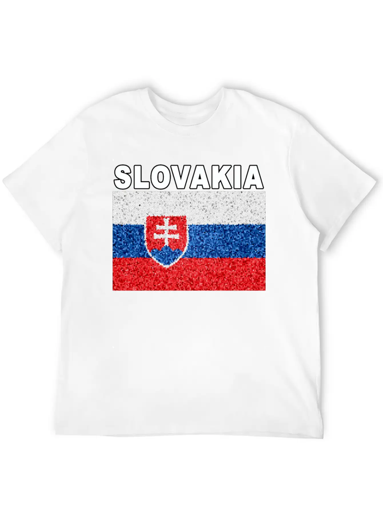 Slovakia Flag Stained Glass Effect Deluxe Unisex Short Sleeve Soft Cotton T-Shirt – Casual Everyday Wear