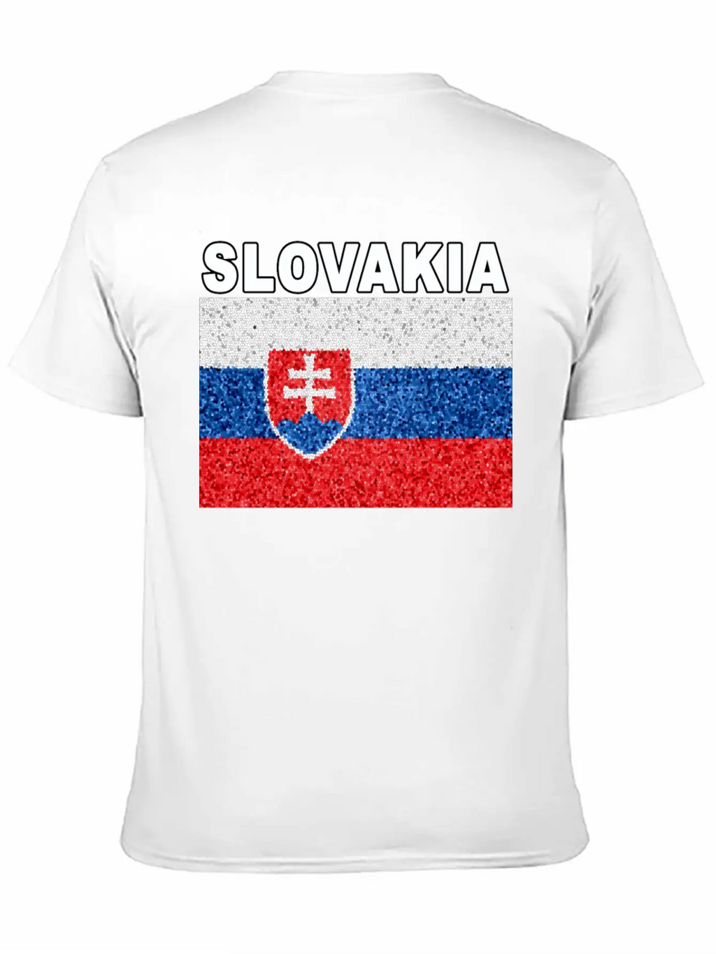 Slovakia Flag Stained Glass Effect Deluxe Unisex Short Sleeve Soft Cotton T-Shirt – Casual Everyday Wear