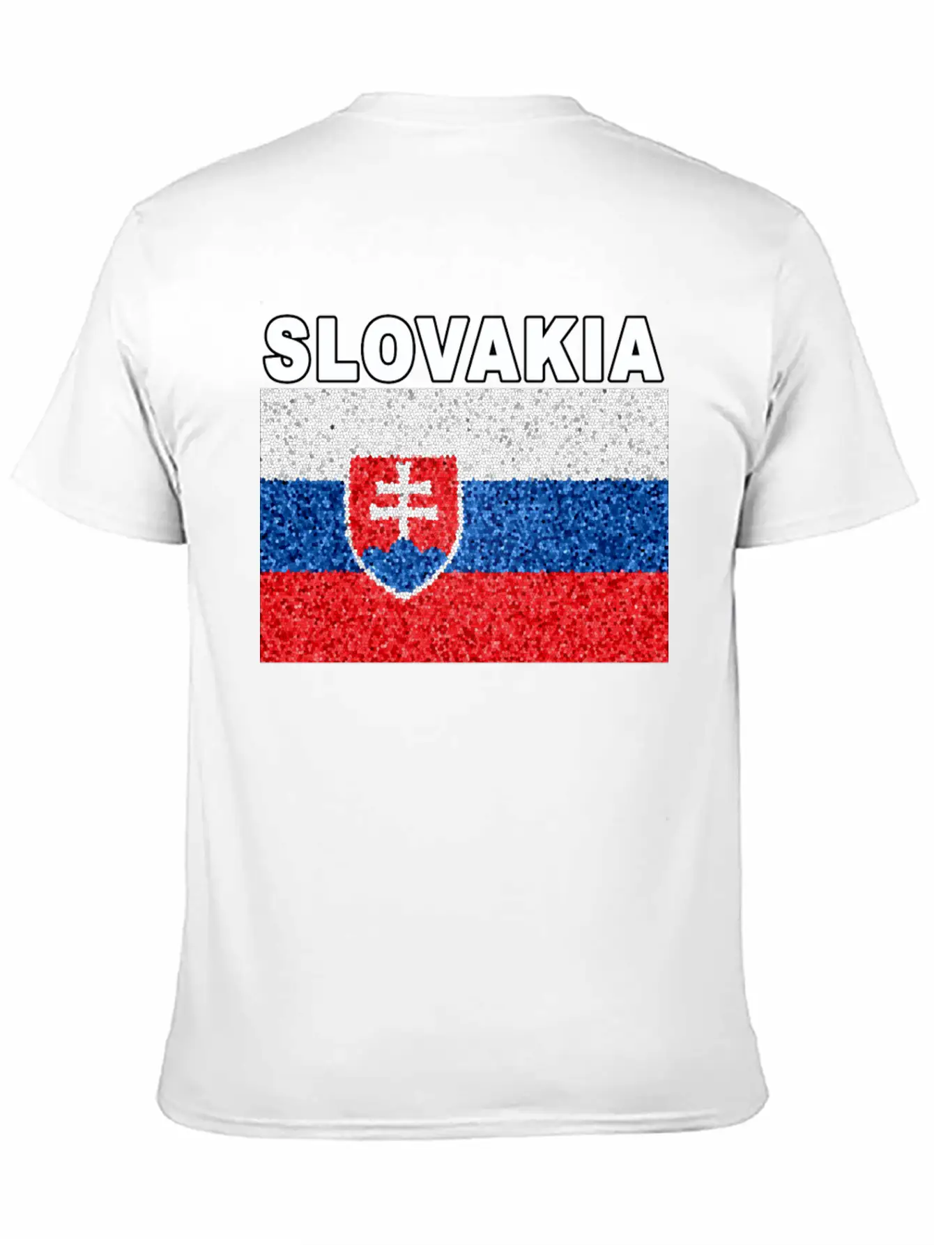 Slovakia Flag Stained Glass Effect Deluxe Unisex Short Sleeve Soft Cotton T-Shirt – Casual Everyday Wear