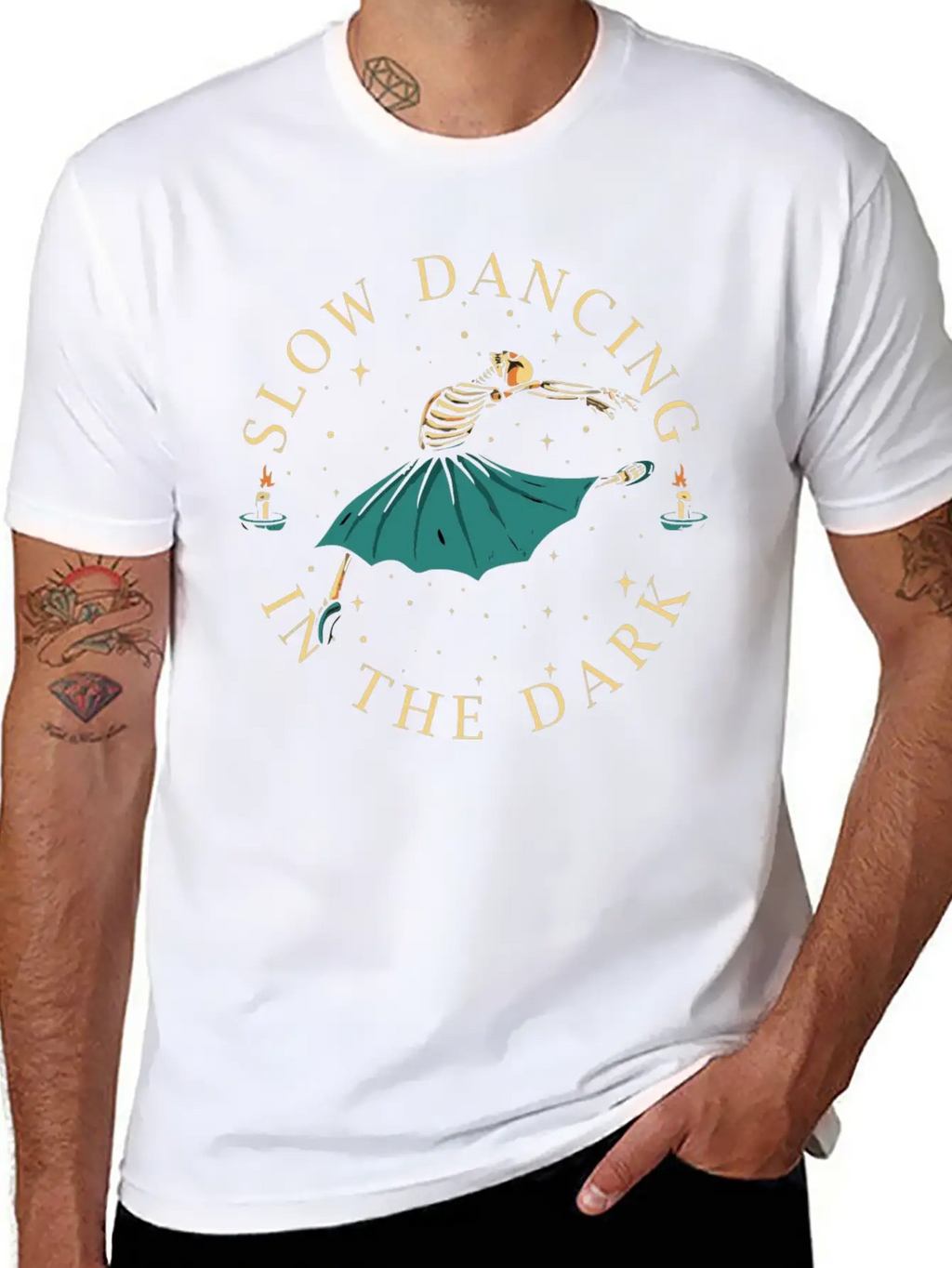 Slow Dancing In The Dark- Skeleton Dancing Breathable Soft Cotton T-Shirt – Timeless Casual Look