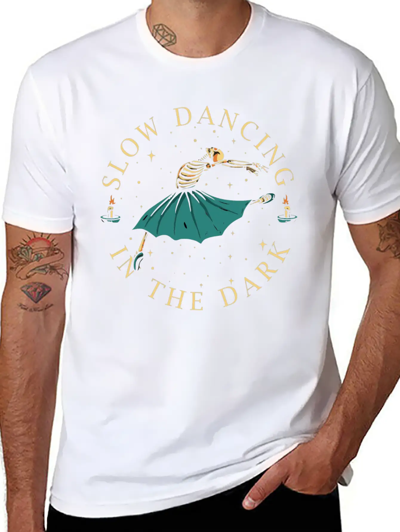 Slow Dancing In The Dark- Skeleton Dancing Breathable Soft Cotton T-Shirt – Timeless Casual Look