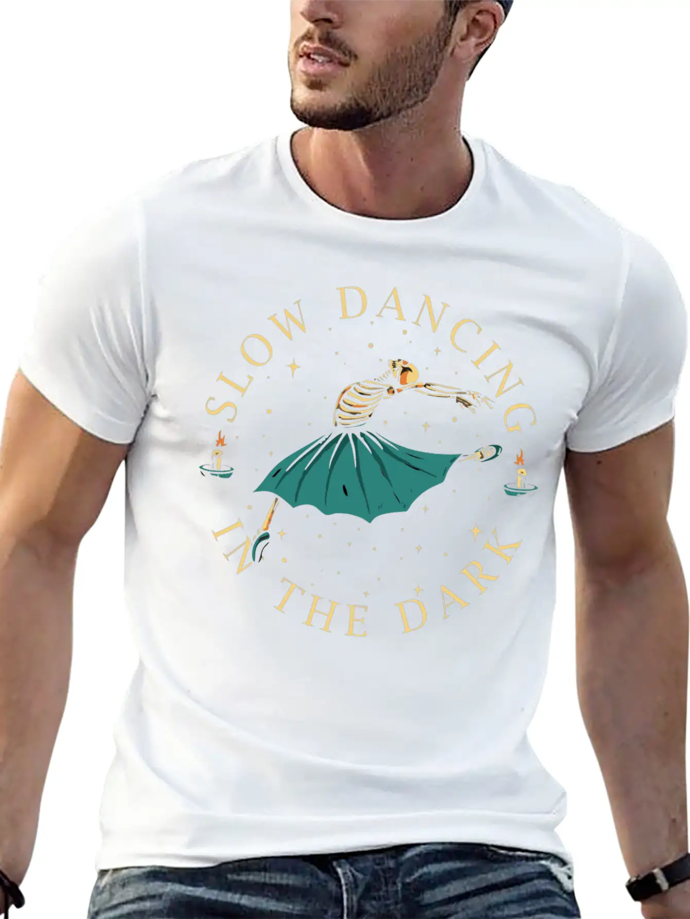 Slow Dancing In The Dark- Skeleton Dancing Breathable Soft Cotton T-Shirt – Timeless Casual Look