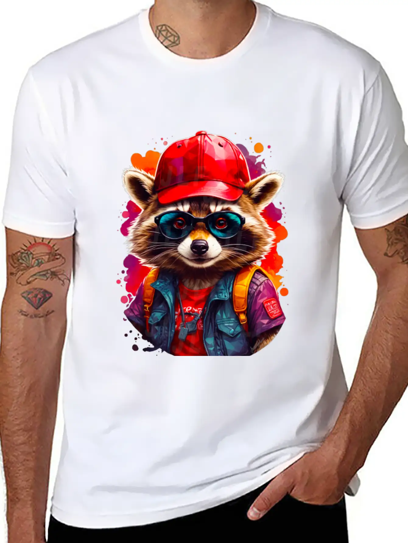 Sly Coach Rocko Raccoon Casual Graphic T-Shirt – Simple And Comfortable Daily Wear