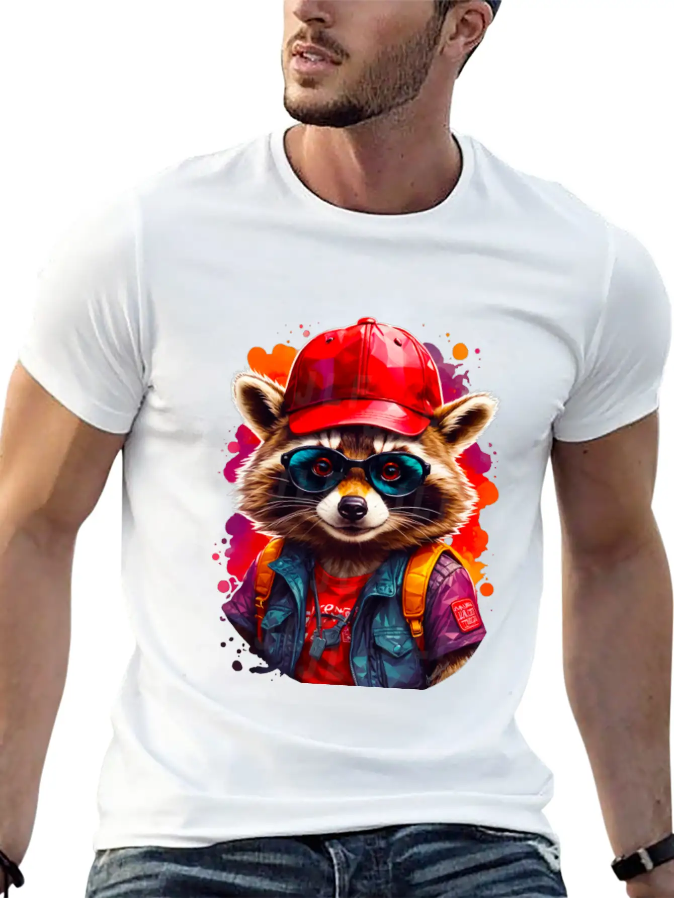 Sly Coach Rocko Raccoon Casual Graphic T-Shirt – Simple And Comfortable Daily Wear