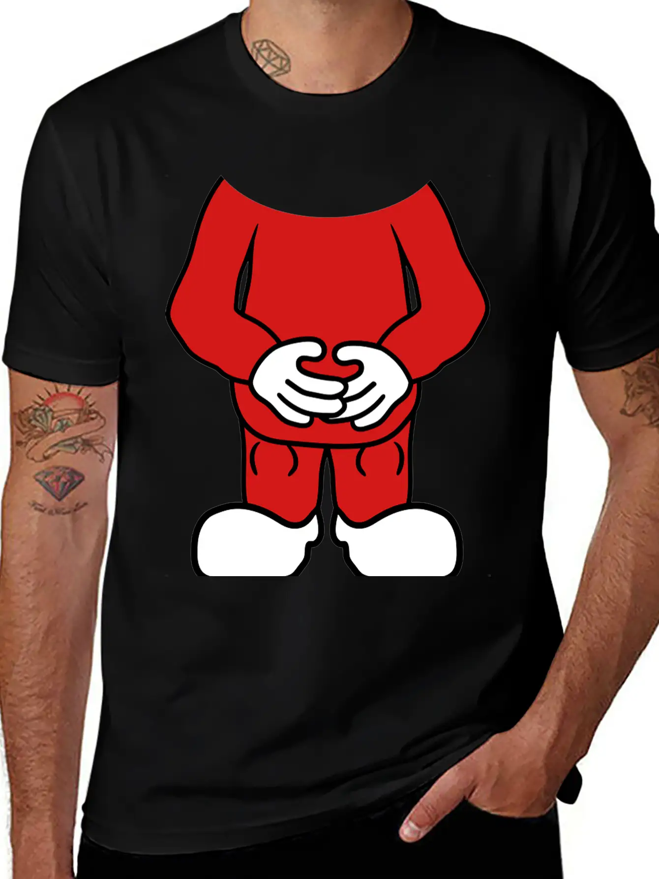 Small Body Head Comic Cartoon Clipart Funny Headle Breathable Graphic T-Shirt – Perfect For Casual Days