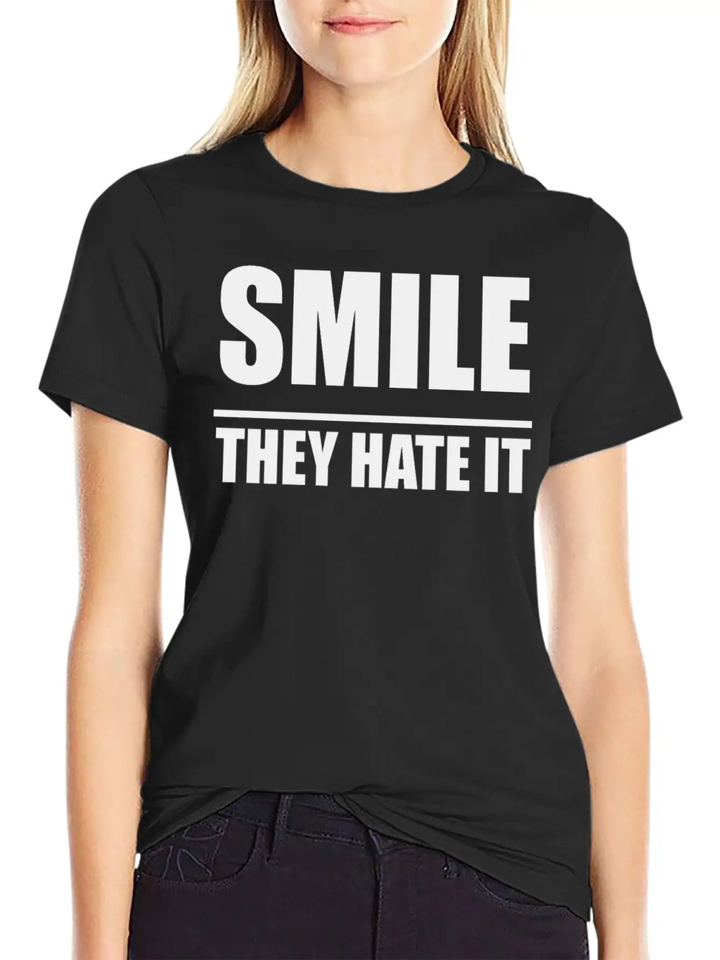 Smile They Hate It Casual Graphic T-Shirt – Simple And Comfortable Daily Wear