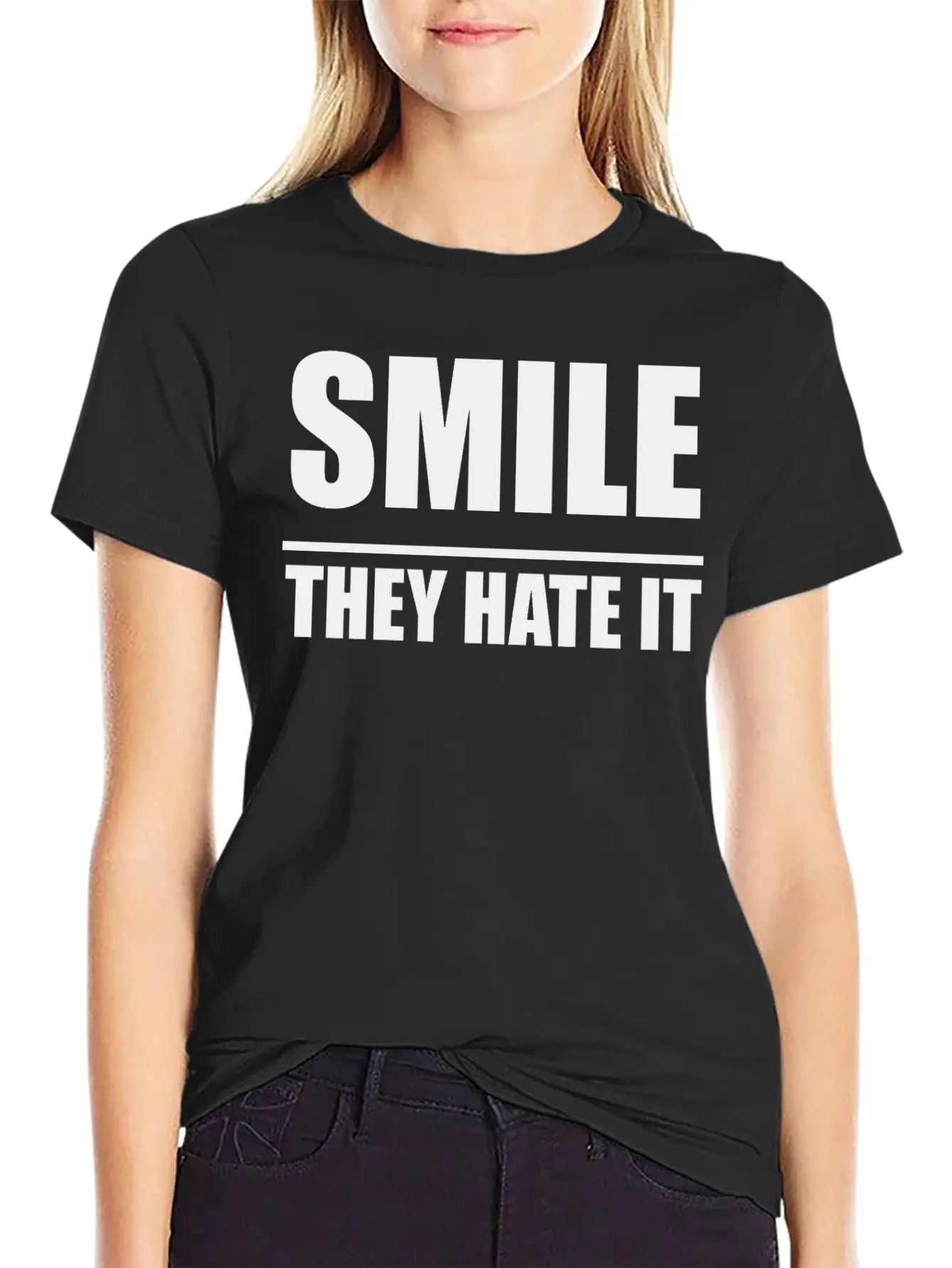 Smile They Hate It Casual Graphic T-Shirt – Simple And Comfortable Daily Wear