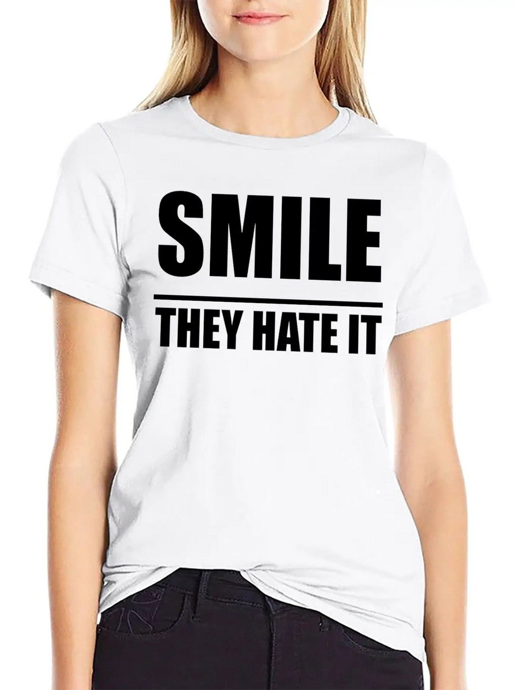 Smile They Hate It Casual Graphic T-Shirt – Simple And Comfortable Daily Wear