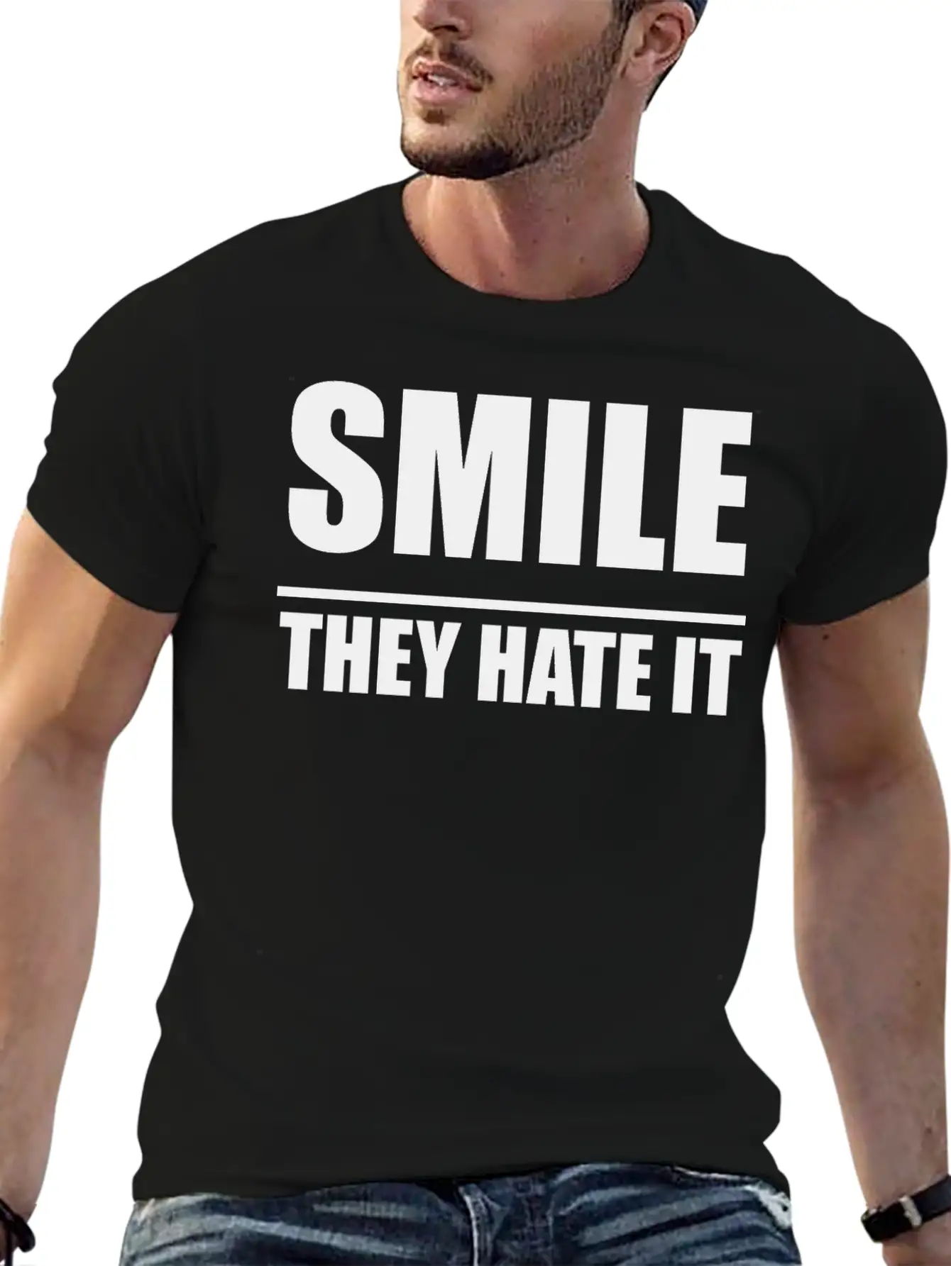 Smile They Hate It Casual Graphic T-Shirt – Simple And Comfortable Daily Wear