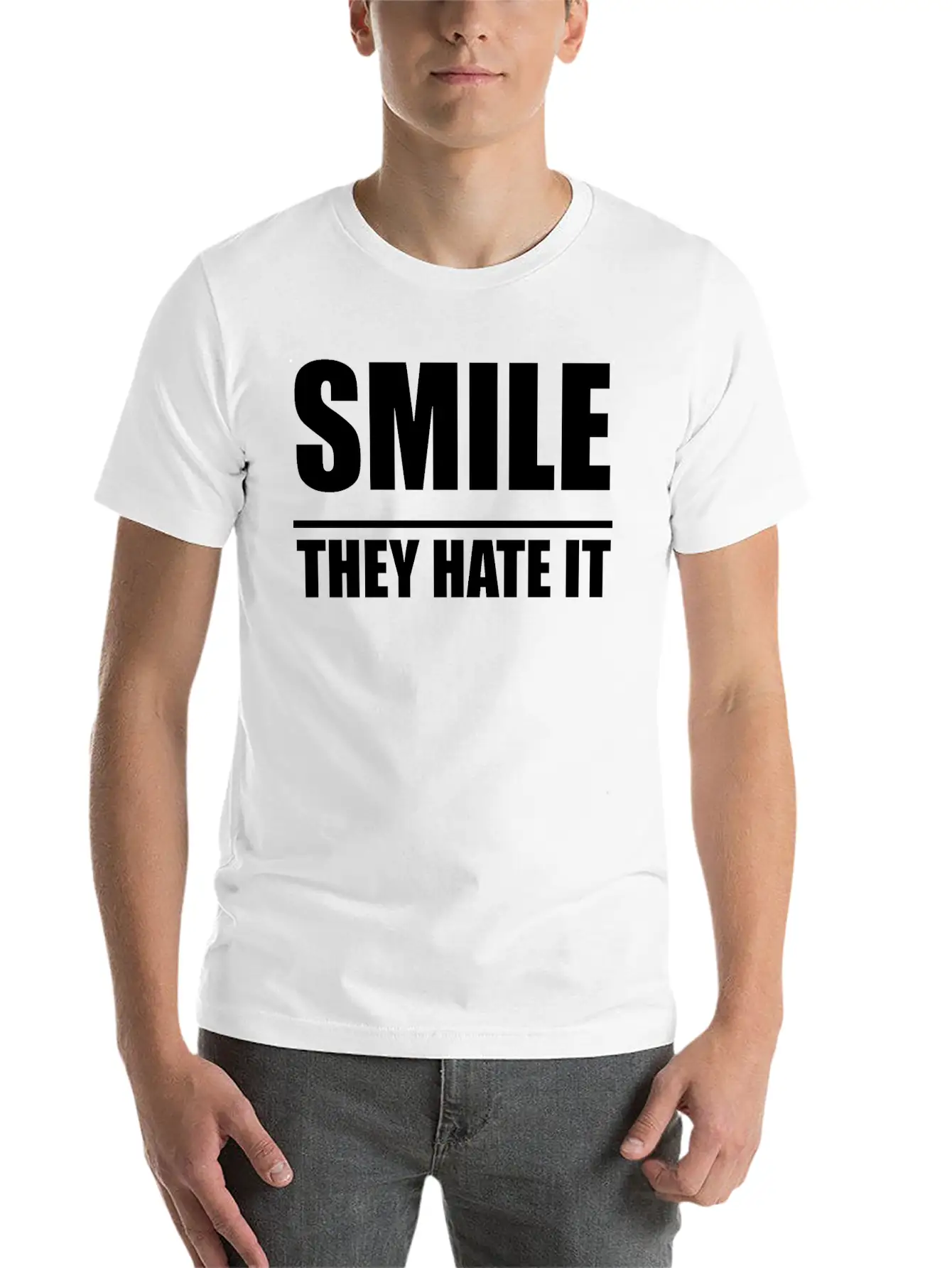 Smile They Hate It Casual Graphic T-Shirt – Simple And Comfortable Daily Wear