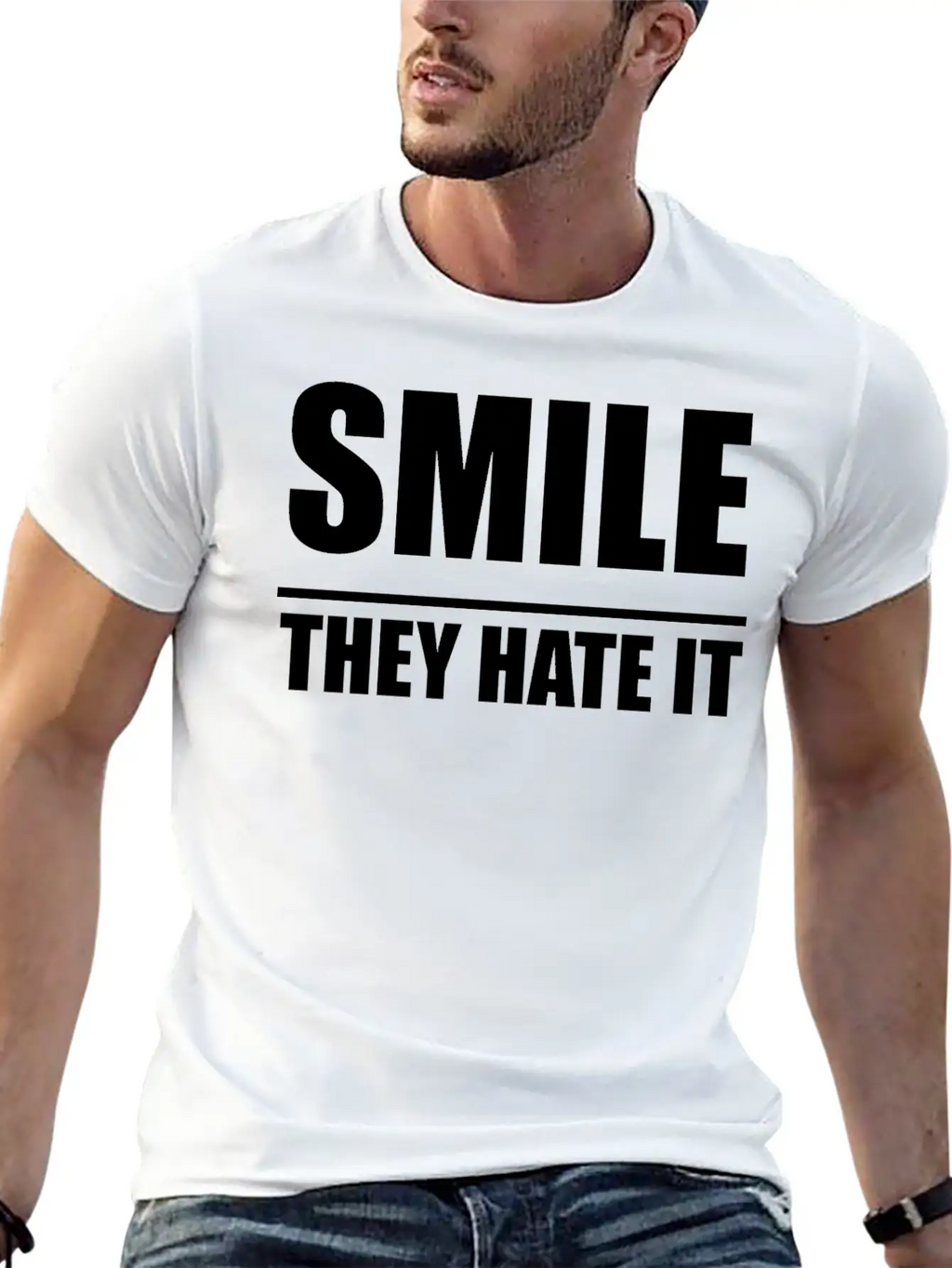 Smile They Hate It Casual Graphic T-Shirt – Simple And Comfortable Daily Wear