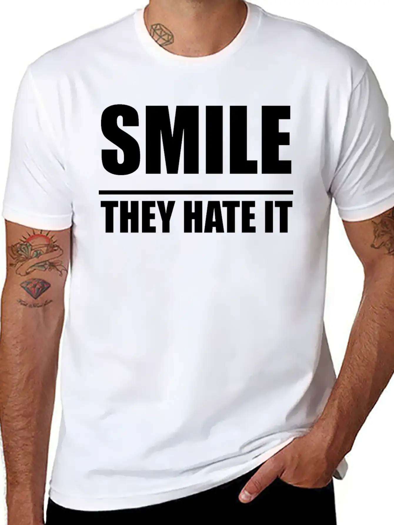 Smile They Hate It Casual Graphic T-Shirt – Simple And Comfortable Daily Wear