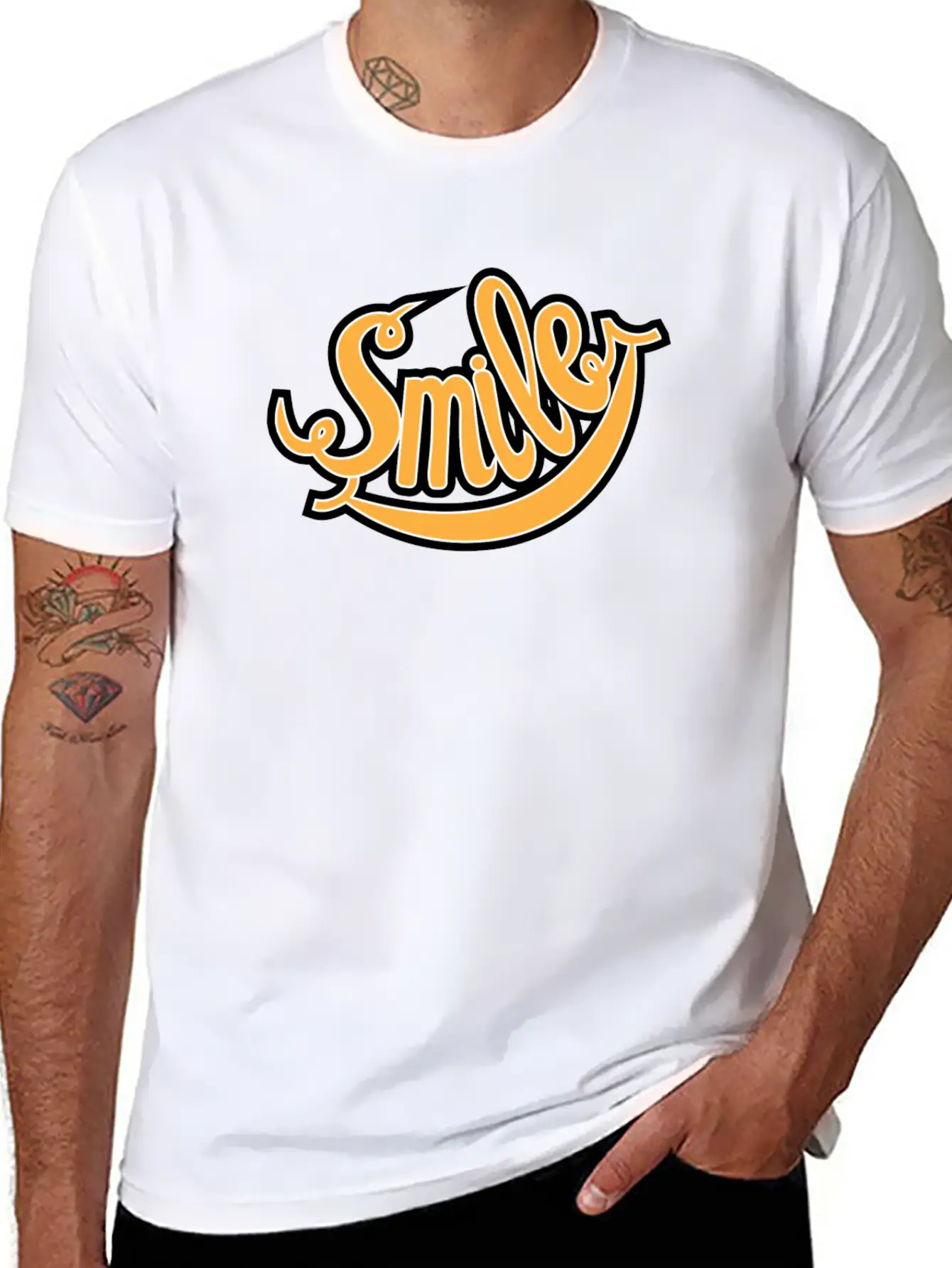 Smile Unisex Short Sleeve Soft Cotton T-Shirt – Casual Everyday Wear