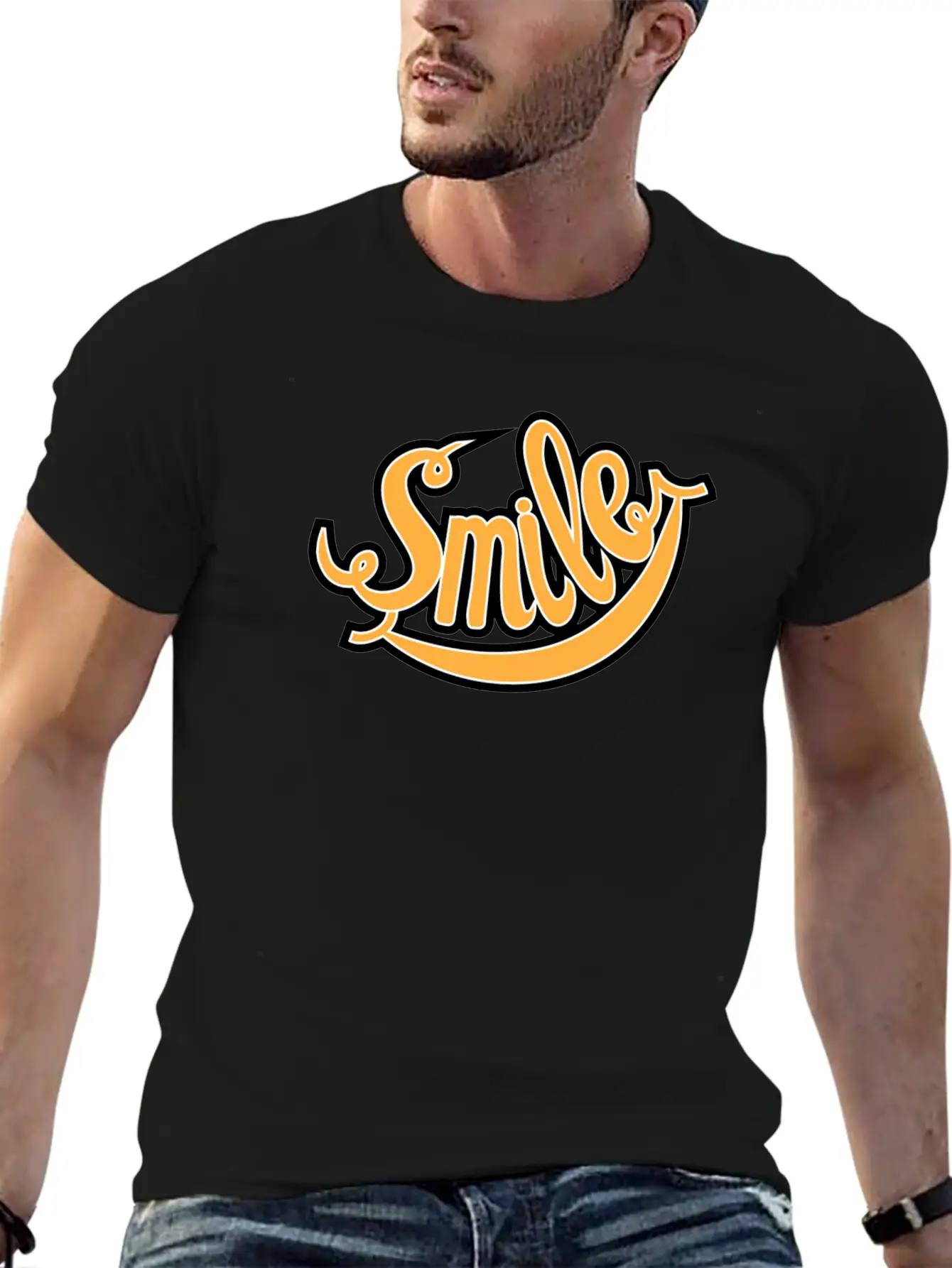 Smile Unisex Short Sleeve Soft Cotton T-Shirt – Casual Everyday Wear
