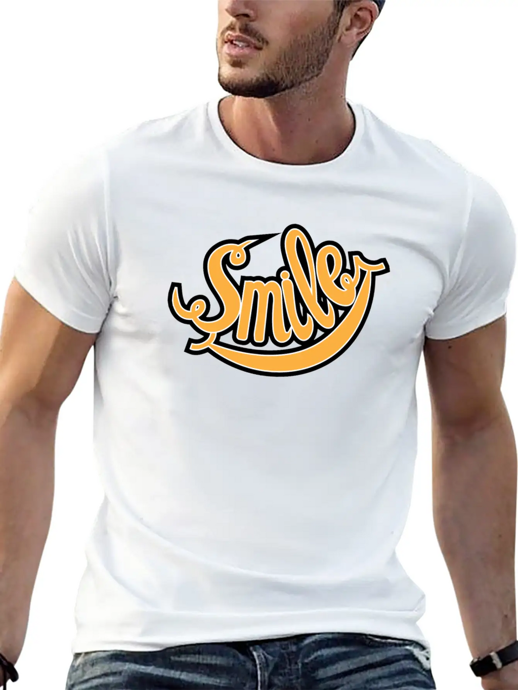 Smile Unisex Short Sleeve Soft Cotton T-Shirt – Casual Everyday Wear
