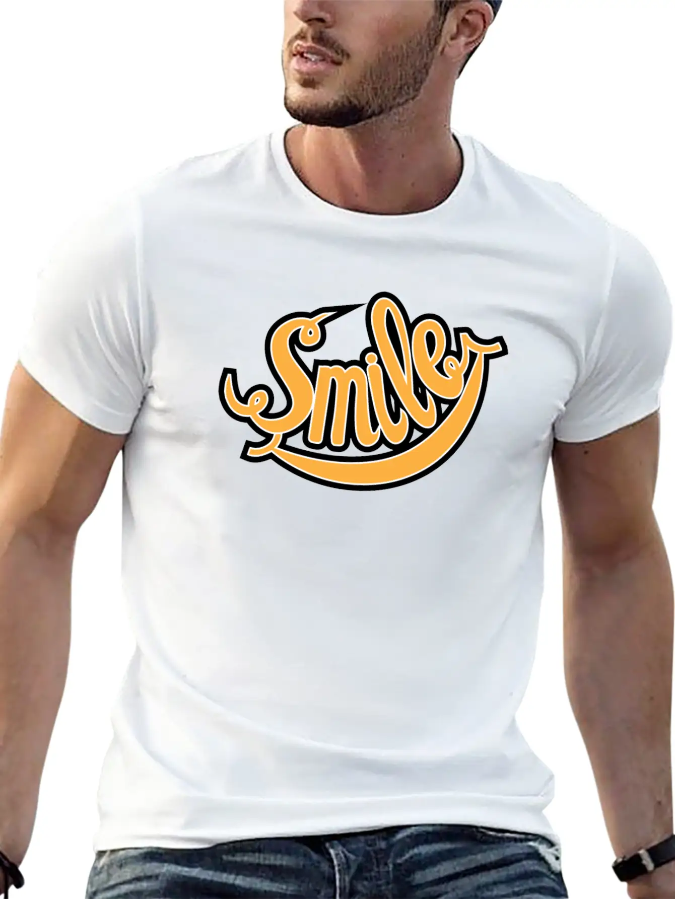 Smile Unisex Short Sleeve Soft Cotton T-Shirt – Casual Everyday Wear
