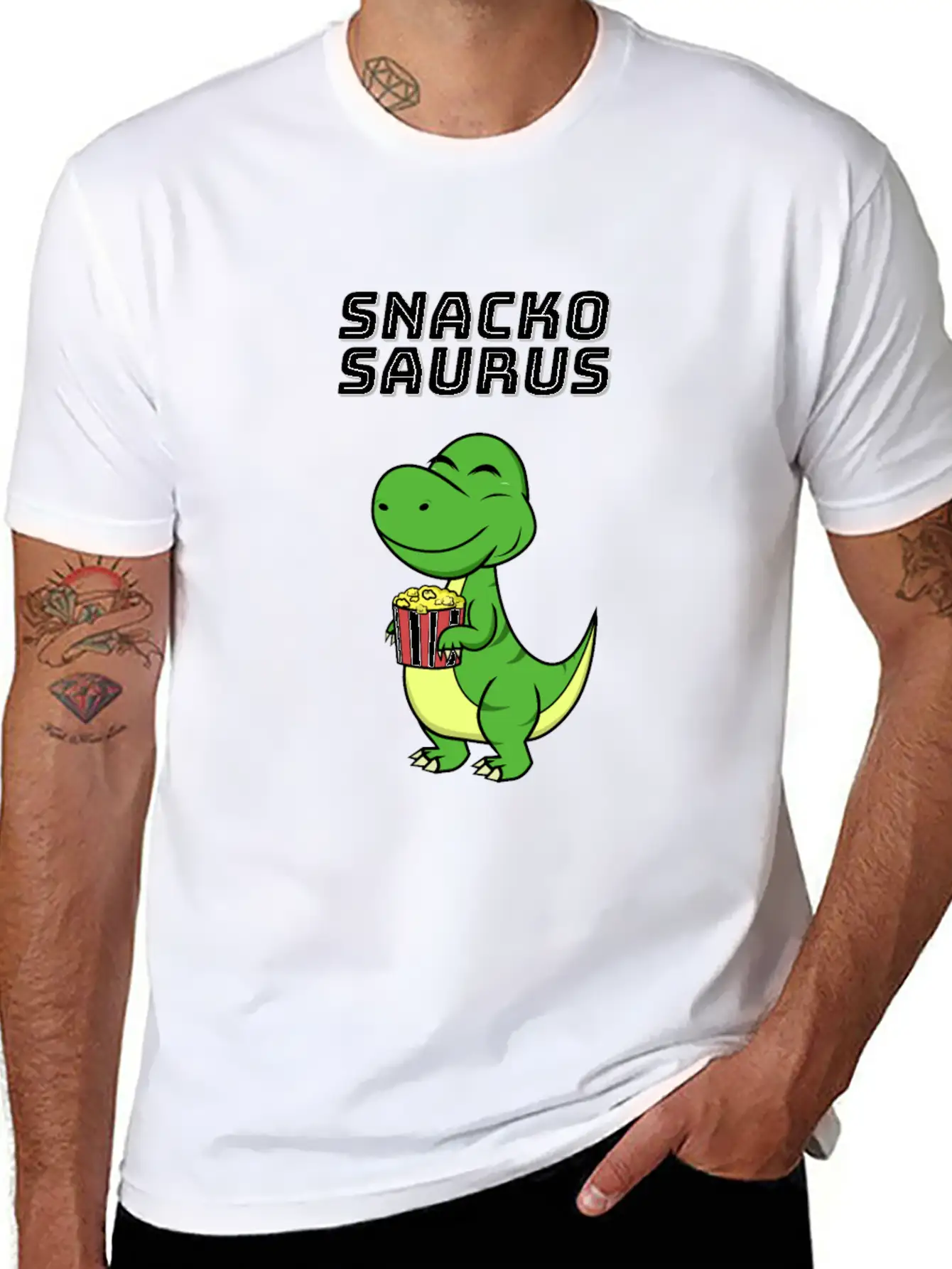 Snackosaurus Dinosaur T-Rex Diet Gift Idea Unisex Casual T-Shirt – Clean Design For Daily Comfort