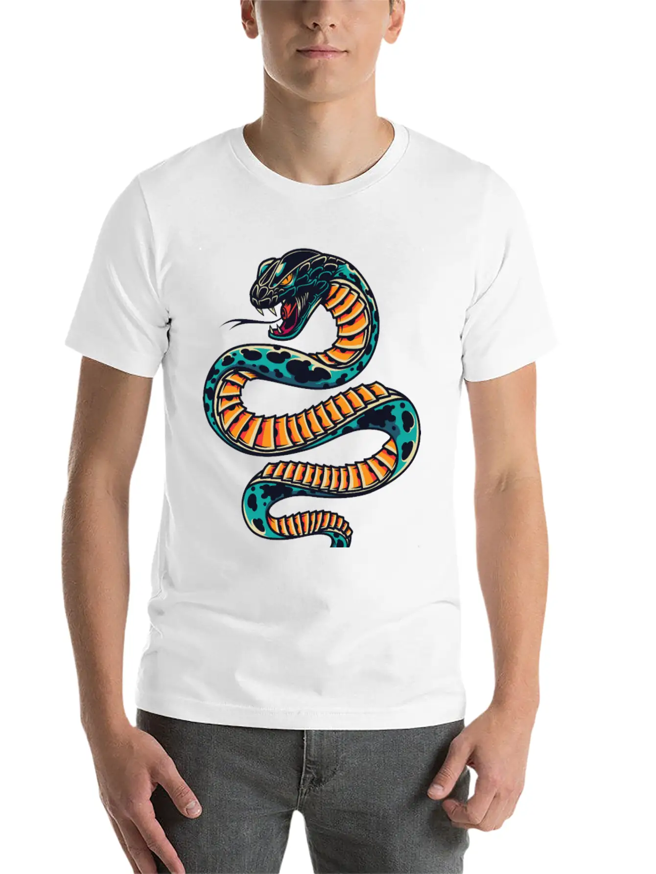 Snake Unisex Short Sleeve Soft Cotton T-Shirt – Casual Everyday Wear