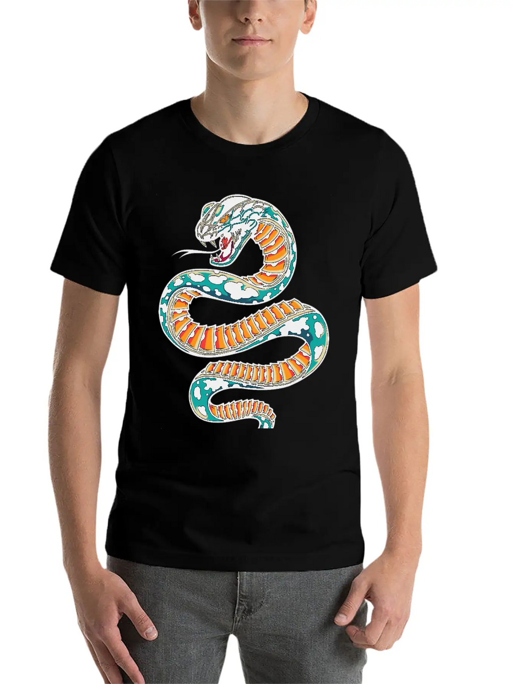 Snake Unisex Short Sleeve Soft Cotton T-Shirt – Casual Everyday Wear