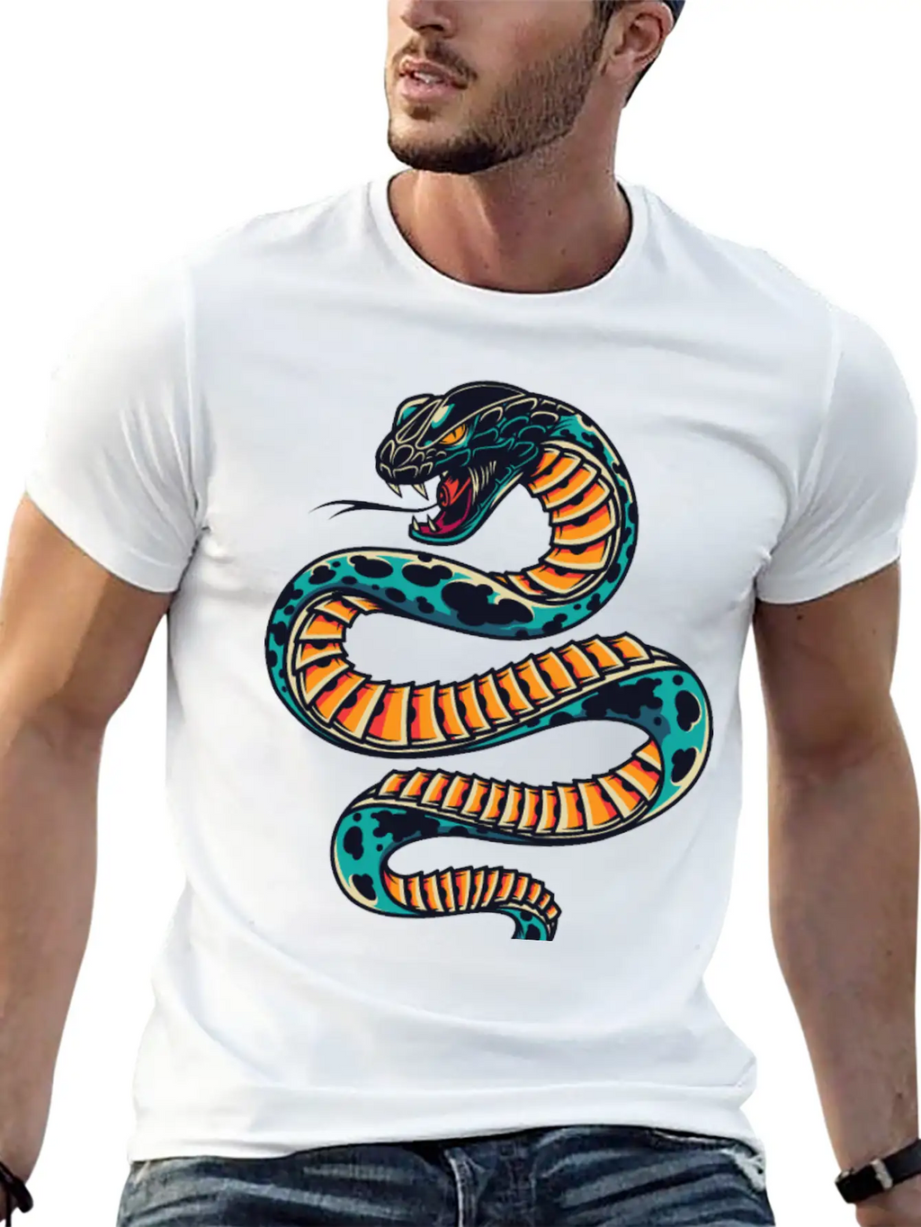 Snake Unisex Short Sleeve Soft Cotton T-Shirt – Casual Everyday Wear