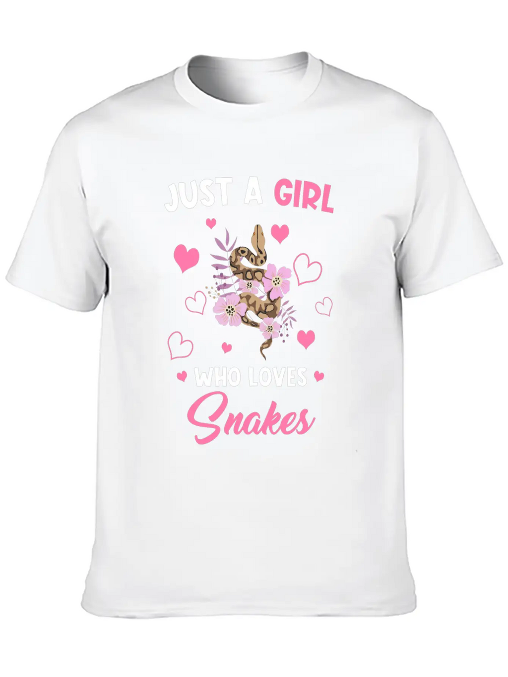 Snakes Just A Girl Who Loves Snakes Casual Graphic T-Shirt – Simple And Comfortable Daily Wear