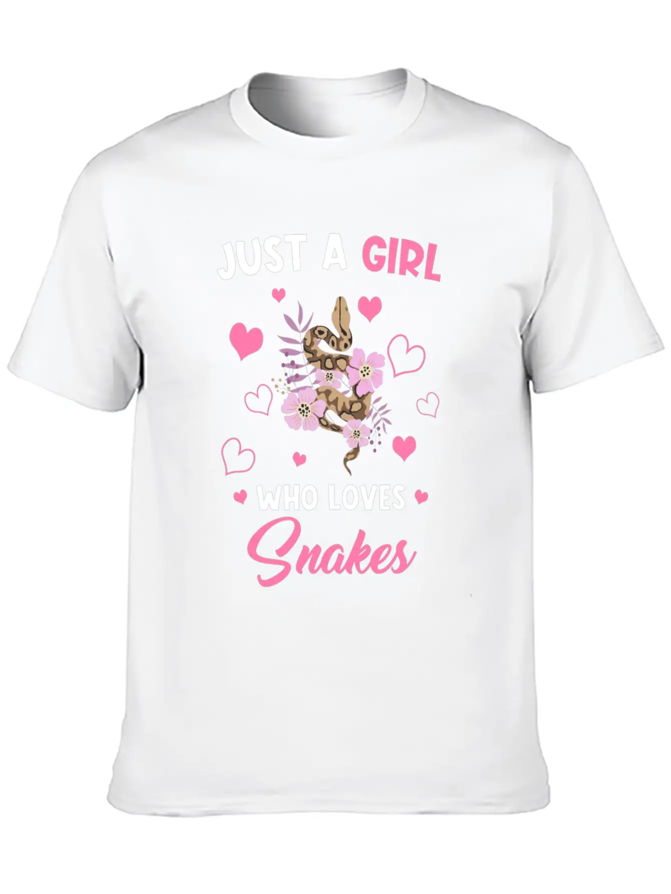 Snakes Just A Girl Who Loves Snakes Casual Graphic T-Shirt – Simple And Comfortable Daily Wear