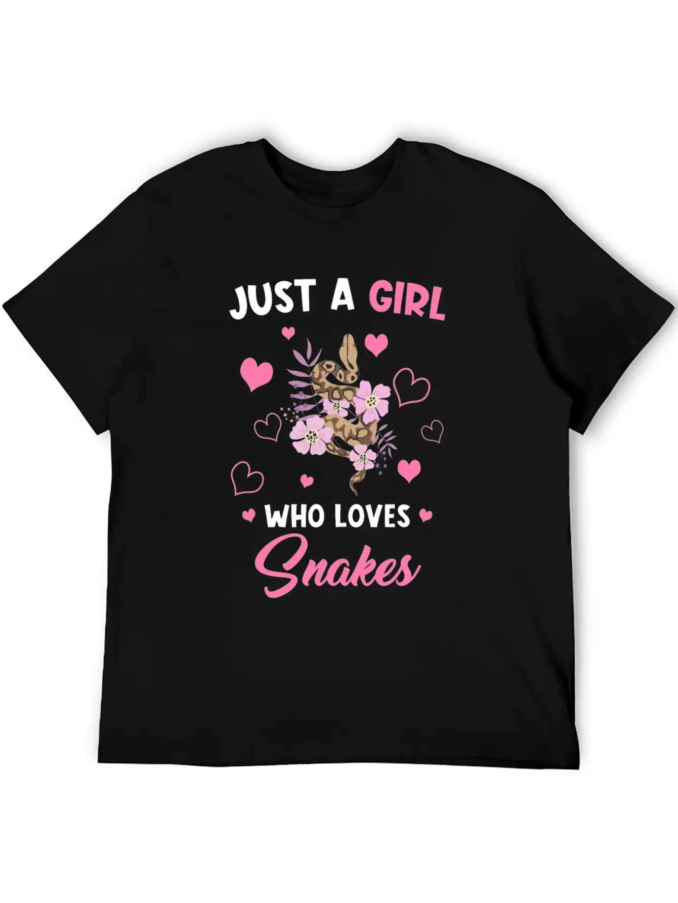 Snakes Just A Girl Who Loves Snakes Casual Graphic T-Shirt – Simple And Comfortable Daily Wear