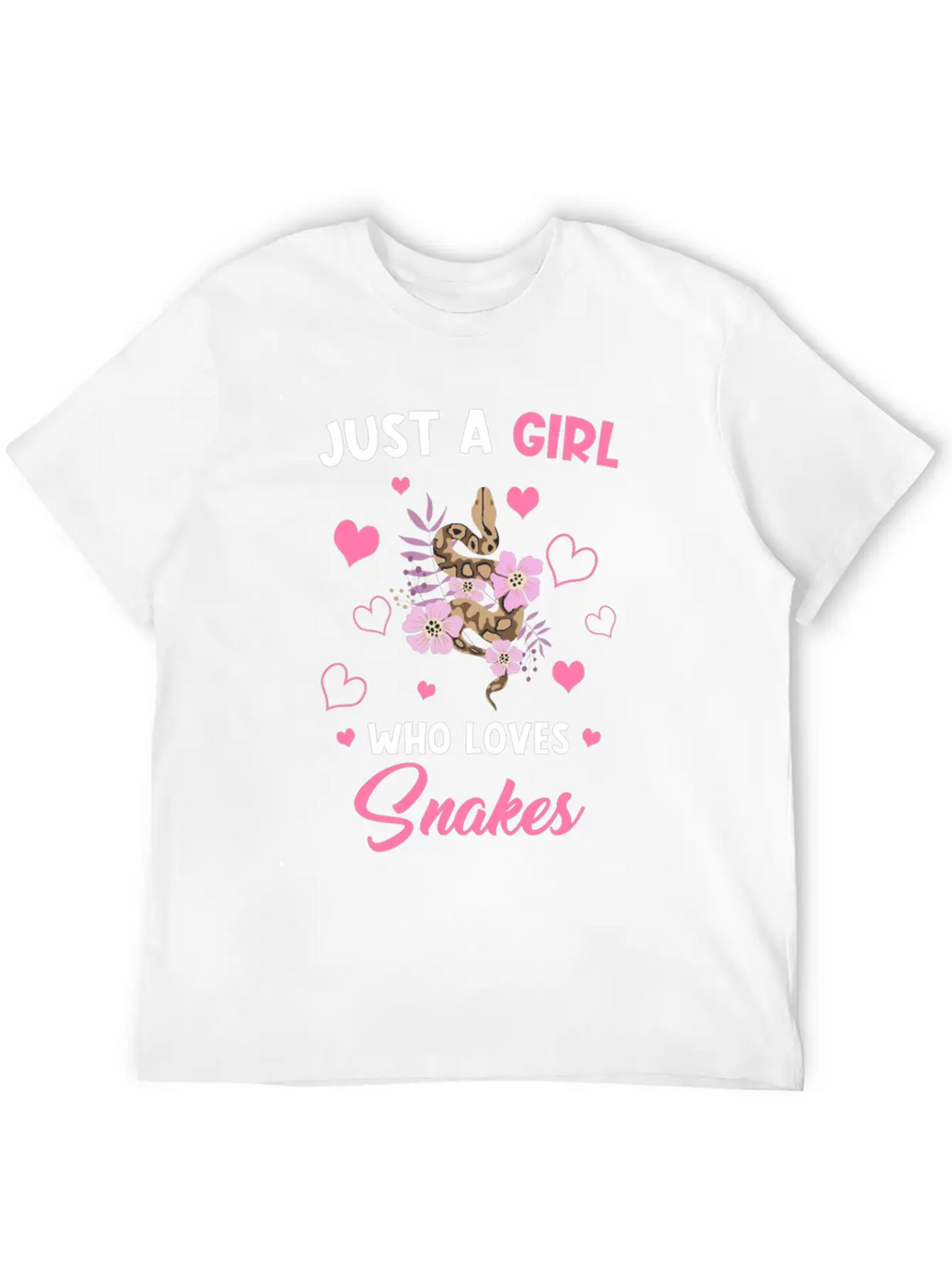 Snakes Just A Girl Who Loves Snakes Casual Graphic T-Shirt – Simple And Comfortable Daily Wear