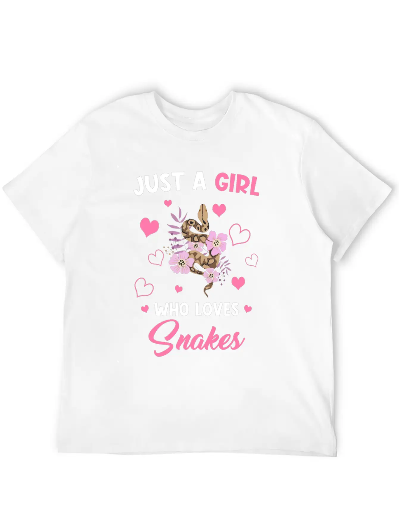 Snakes Just A Girl Who Loves Snakes Casual Graphic T-Shirt – Simple And Comfortable Daily Wear