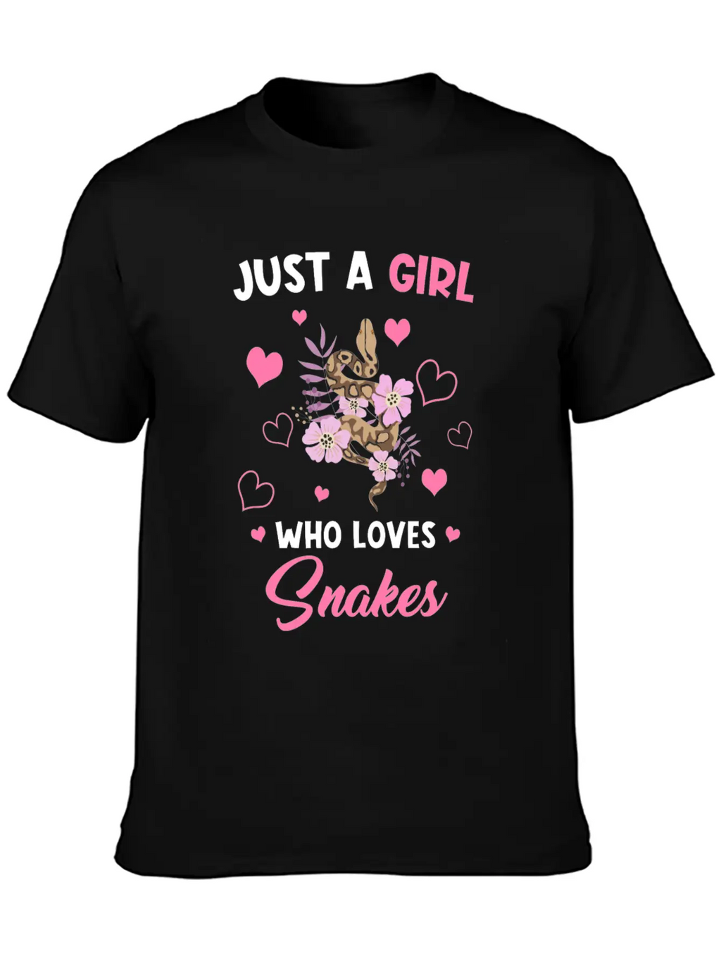 Snakes Just A Girl Who Loves Snakes Casual Graphic T-Shirt – Simple And Comfortable Daily Wear