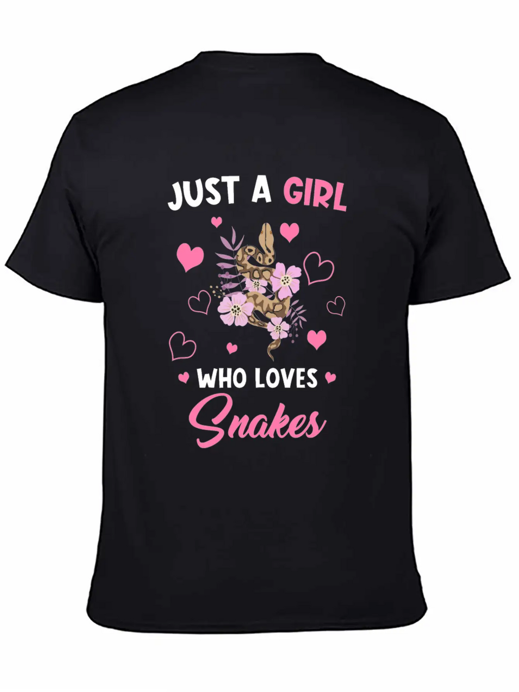 Snakes Just A Girl Who Loves Snakes Casual Graphic T-Shirt – Simple And Comfortable Daily Wear