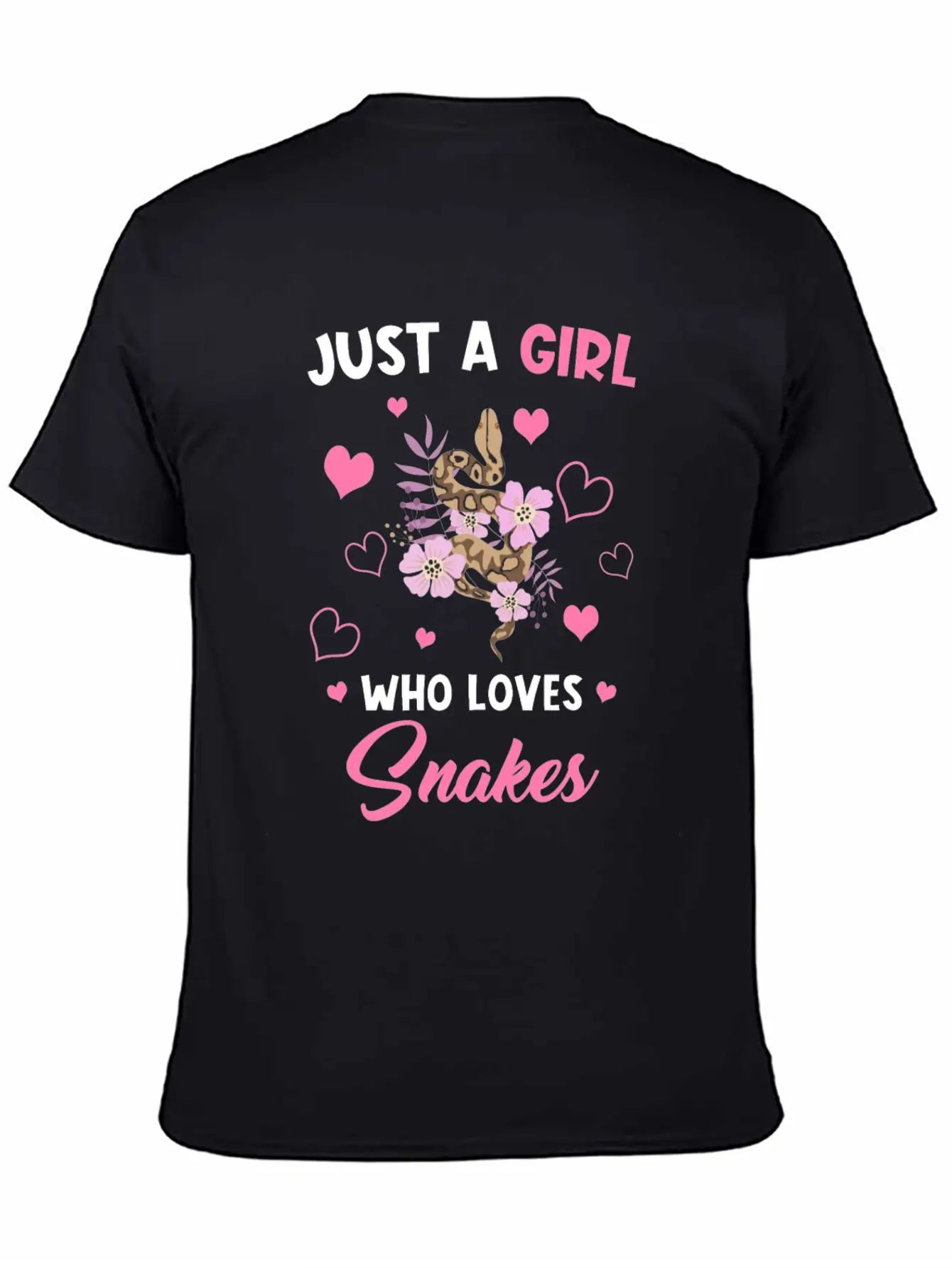 Snakes Just A Girl Who Loves Snakes Casual Graphic T-Shirt – Simple And Comfortable Daily Wear