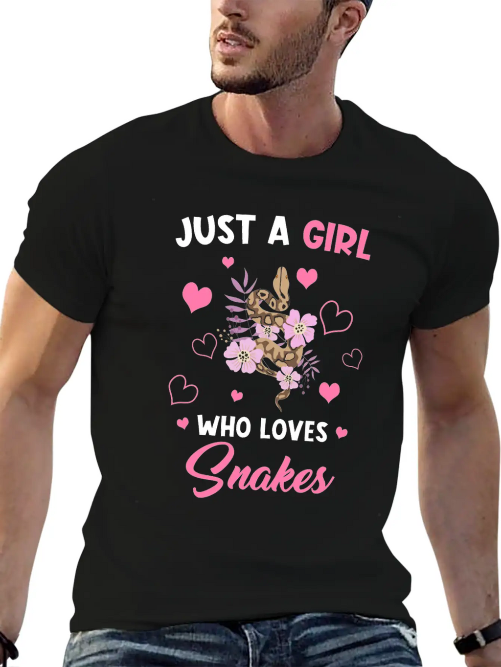 Snakes Just A Girl Who Loves Snakes Casual Graphic T-Shirt – Simple And Comfortable Daily Wear