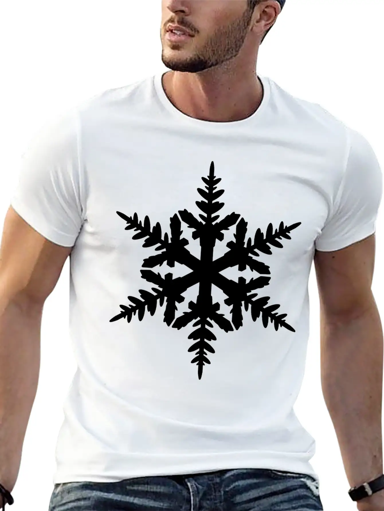 Snow Flake Essential Cotton Tee For Daily Outfits – Unisex Style