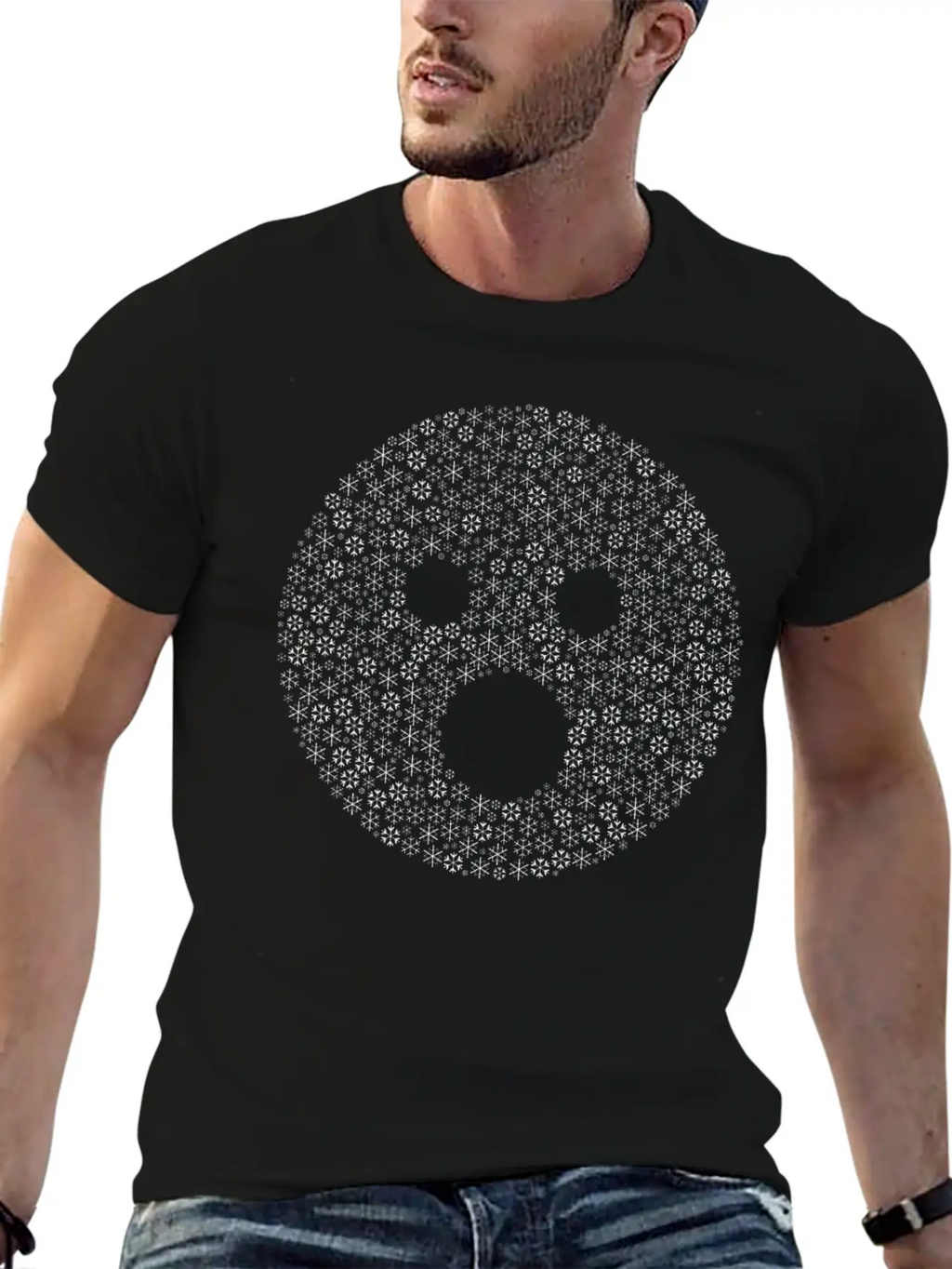 Snow Wordcloud Of A Surprise Form (black) Essential Cotton Tee For Daily Outfits – Unisex Style