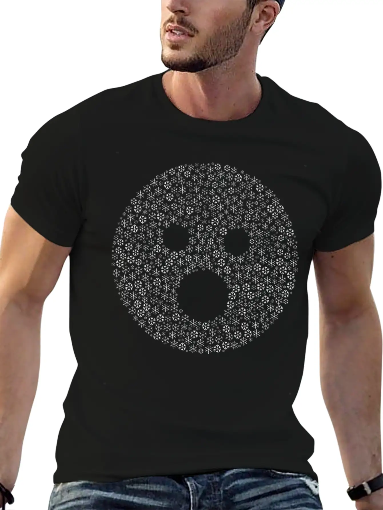 Snow Wordcloud Of A Surprise Form (black) Essential Cotton Tee For Daily Outfits – Unisex Style